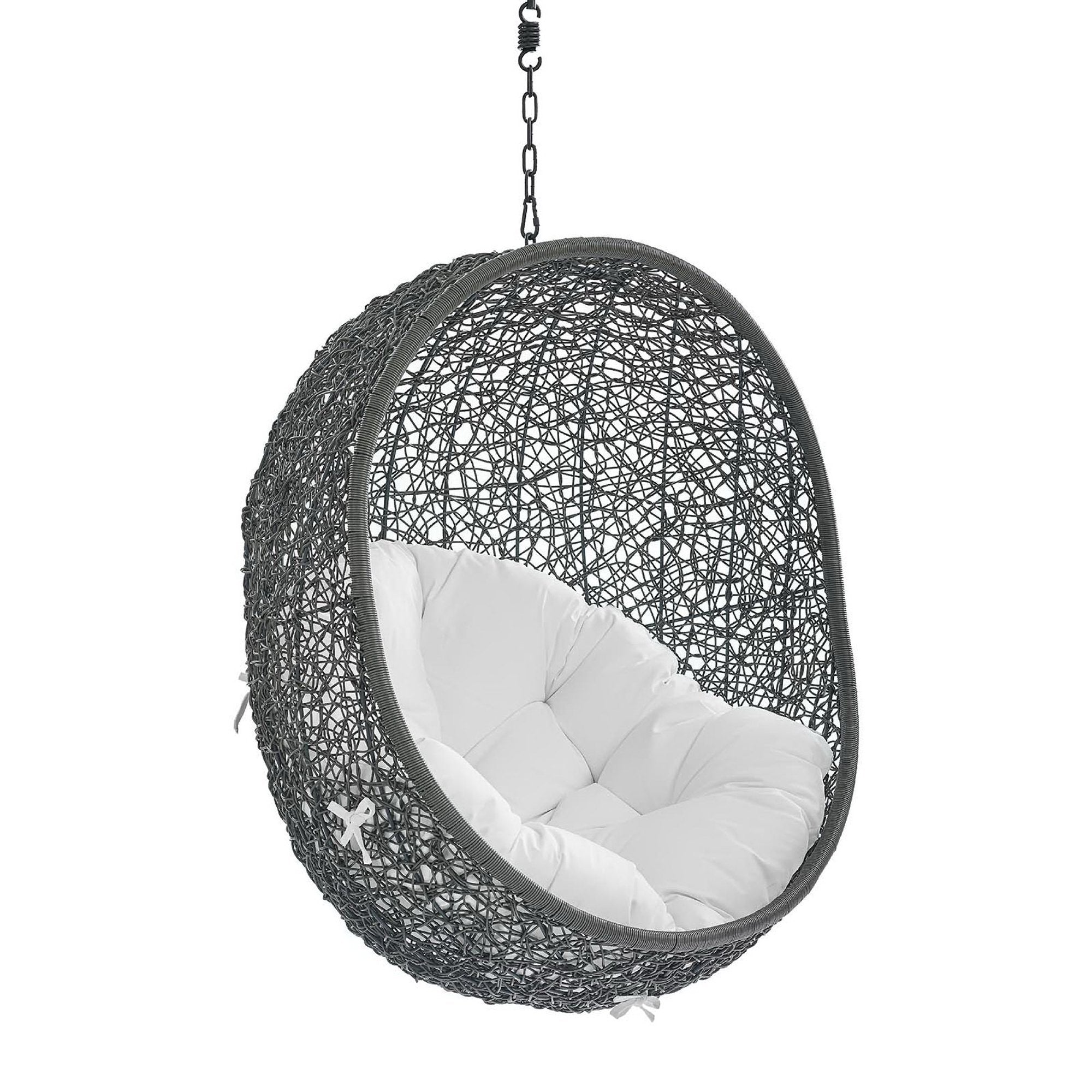 Hide Sunbrella Fabric Swing Outdoor Patio Lounge Chair Without Stand - Gray White