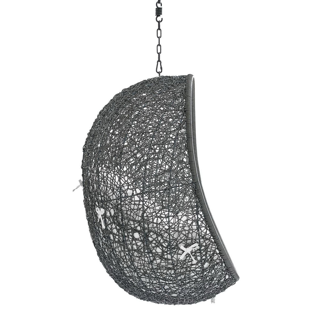 Hide Sunbrella Fabric Swing Outdoor Patio Lounge Chair Without Stand - Gray White