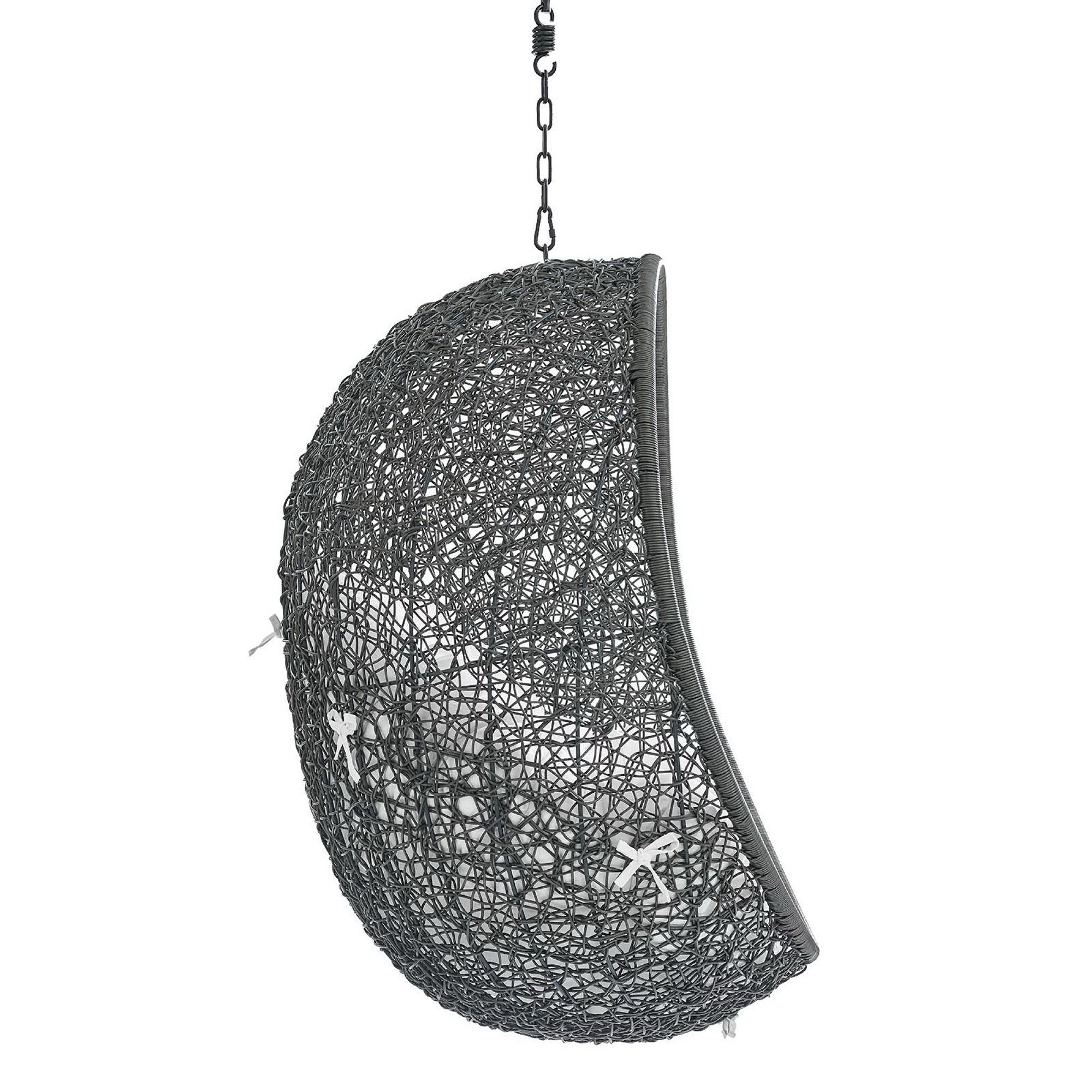 Hide Sunbrella Fabric Swing Outdoor Patio Lounge Chair Without Stand - Gray White