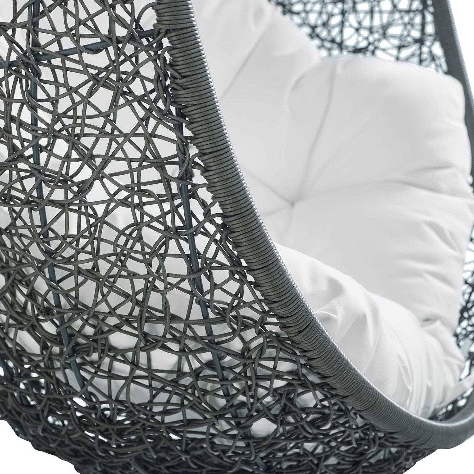 Hide Sunbrella Fabric Swing Outdoor Patio Lounge Chair Without Stand - Gray White