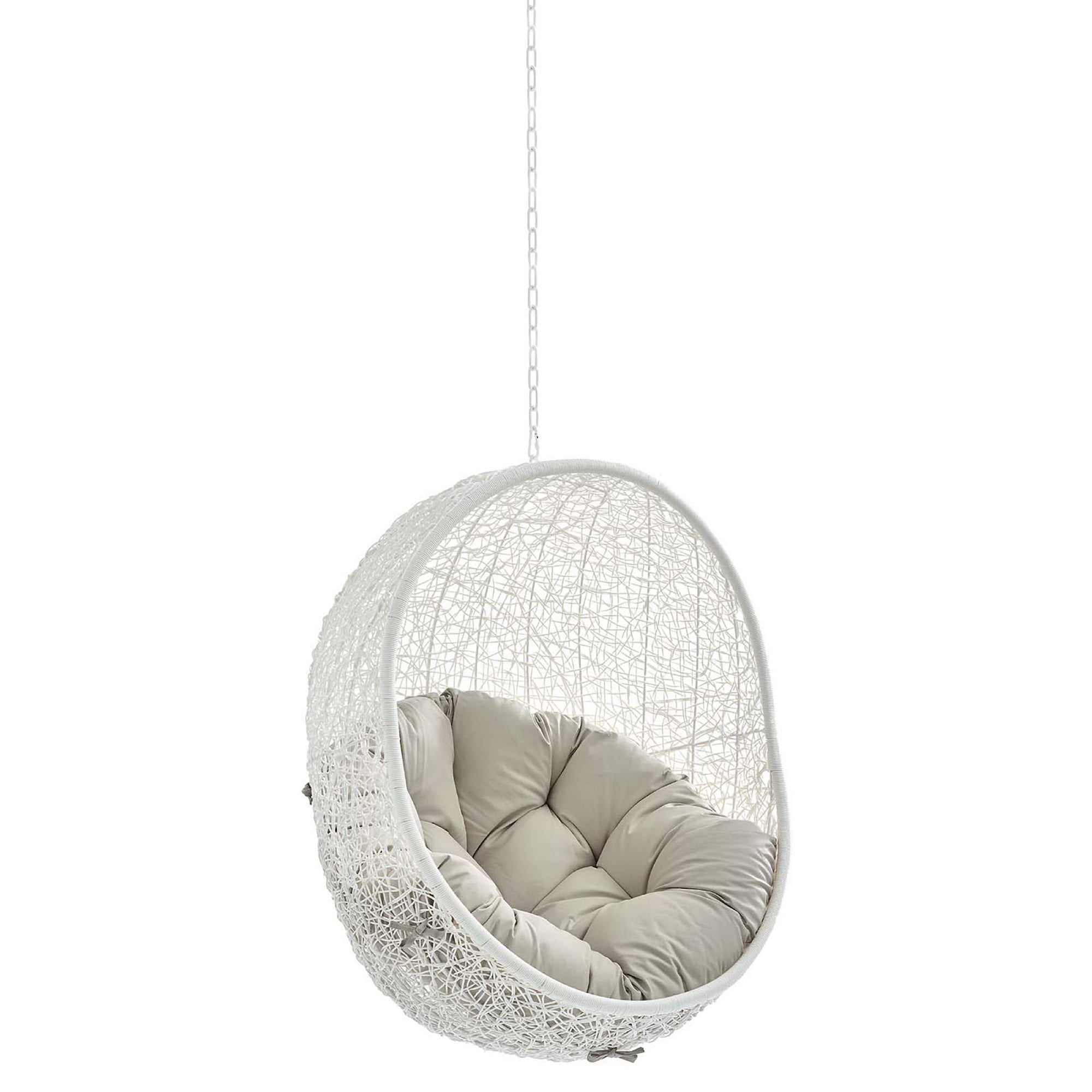 Hide Sunbrella Fabric Swing Outdoor Patio Lounge Chair Without Stand - White Beige