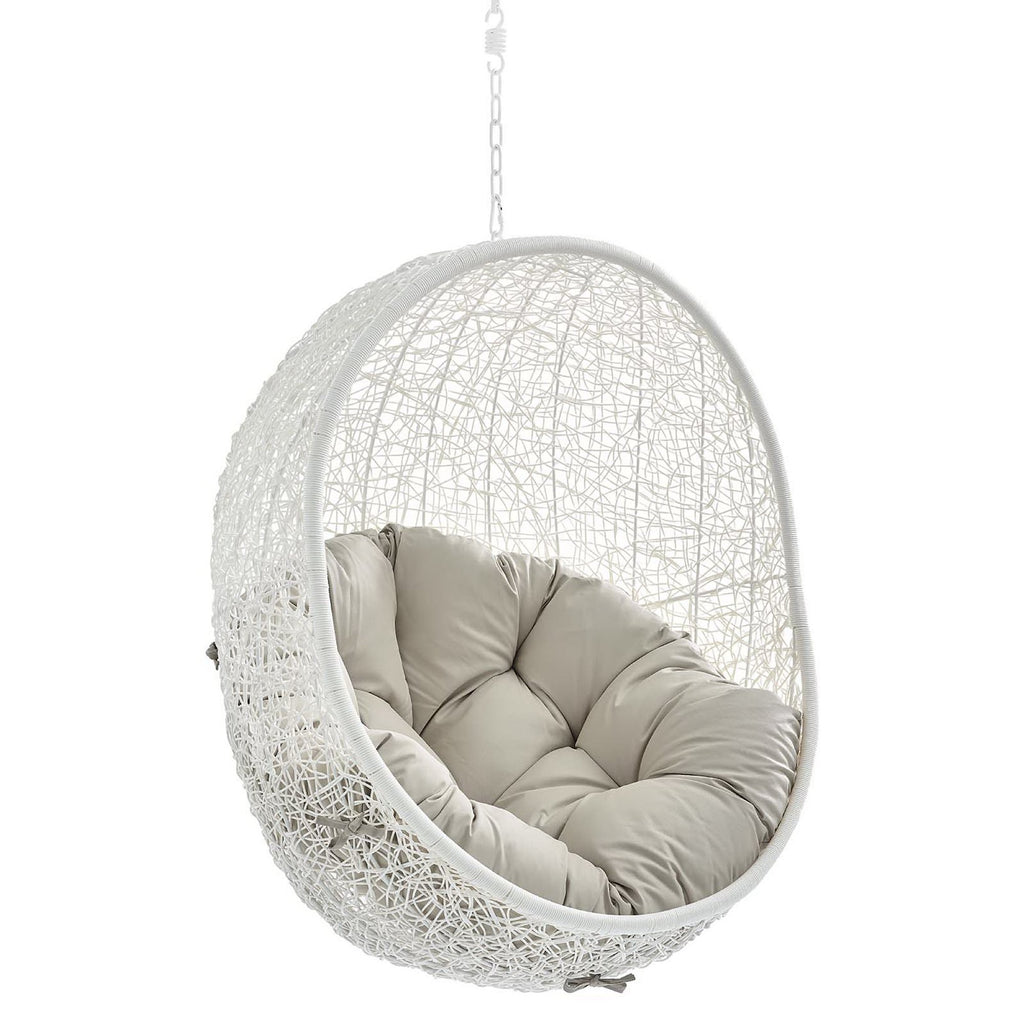 Hide Sunbrella Fabric Swing Outdoor Patio Lounge Chair Without Stand - White Beige