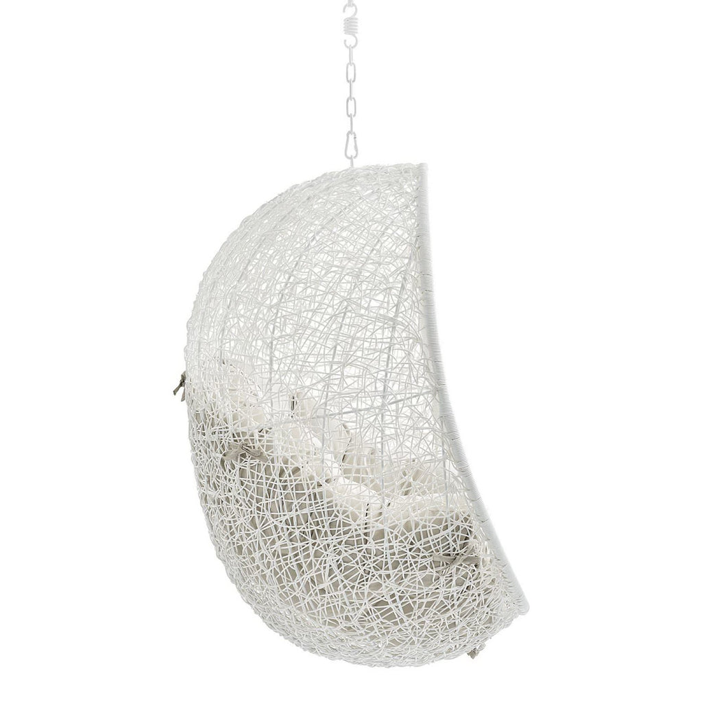 Hide Sunbrella Fabric Swing Outdoor Patio Lounge Chair Without Stand - White Beige