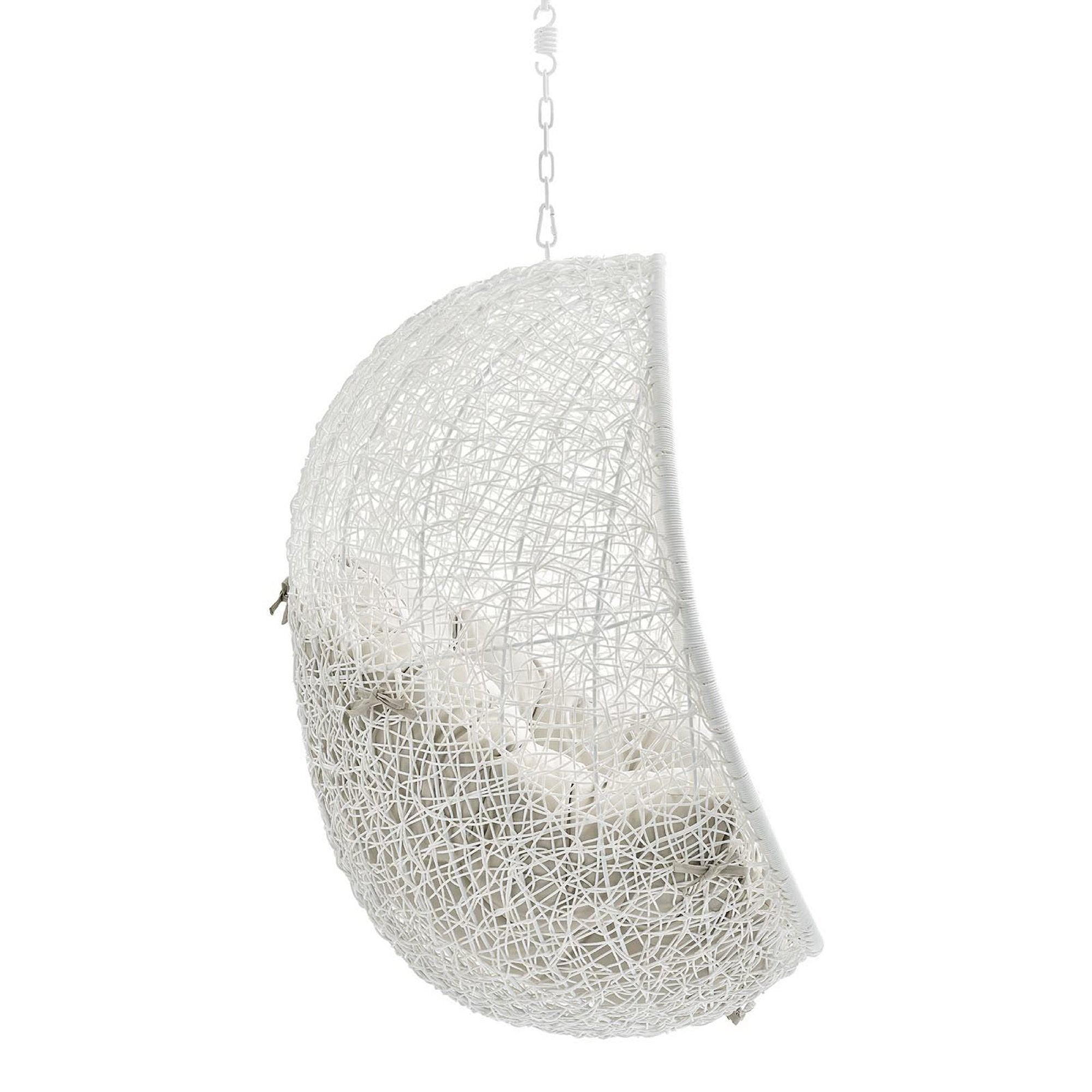 Hide Sunbrella Fabric Swing Outdoor Patio Lounge Chair Without Stand - White Beige