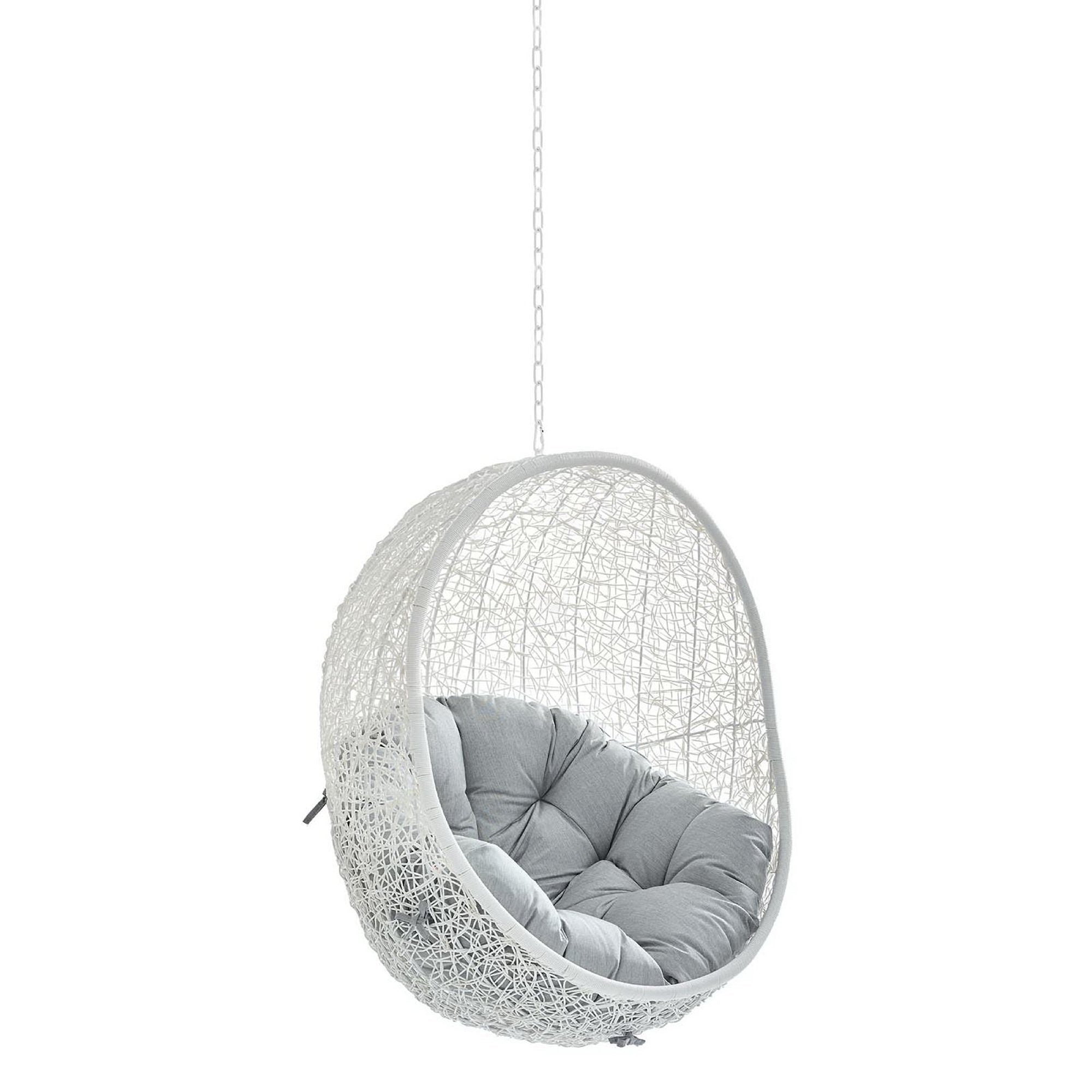 Hide Sunbrella Fabric Swing Outdoor Patio Lounge Chair Without Stand - White Gray