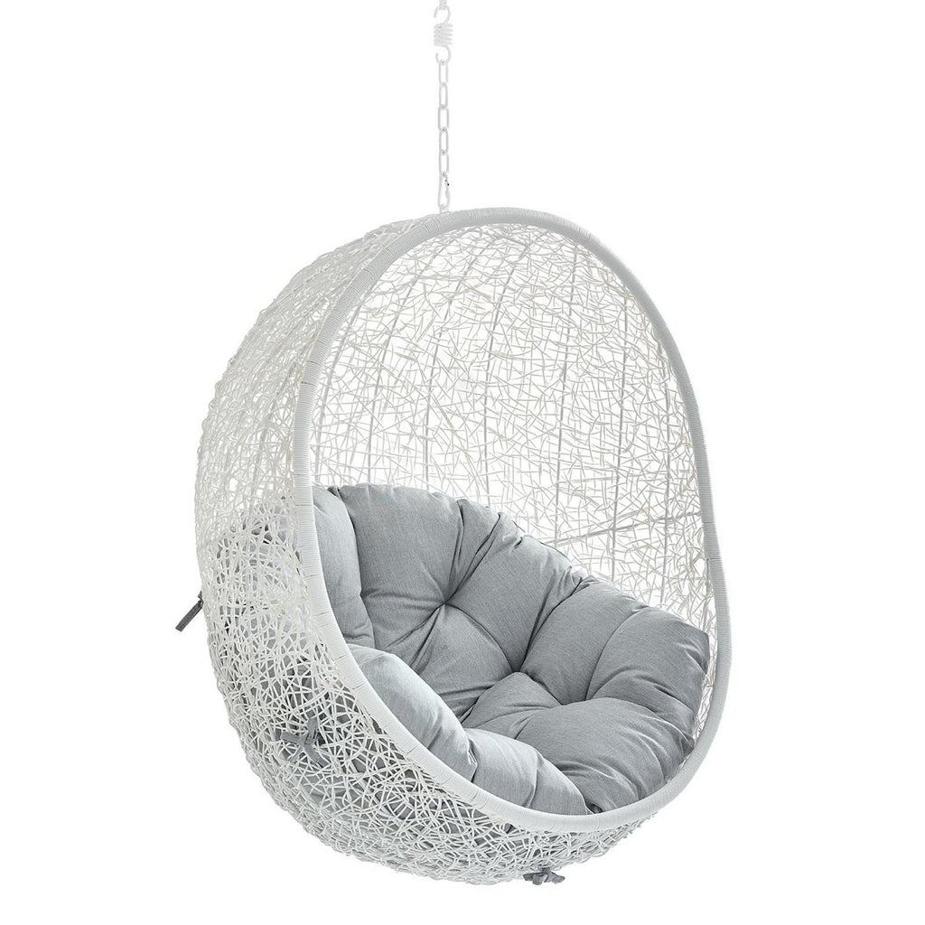 Hide Sunbrella Fabric Swing Outdoor Patio Lounge Chair Without Stand - White Gray