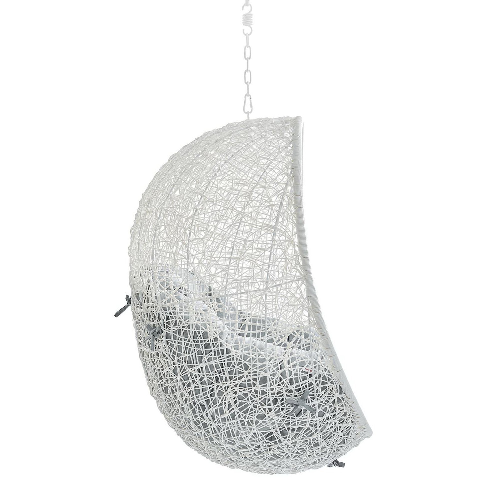 Hide Sunbrella Fabric Swing Outdoor Patio Lounge Chair Without Stand - White Gray