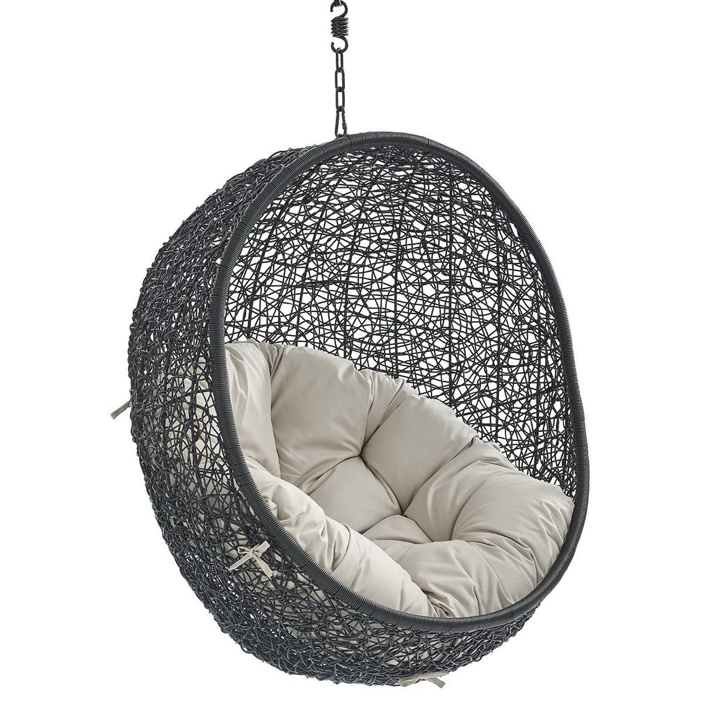 Encase Sunbrella Fabric Swing Outdoor Patio Lounge Chair Without Stand - Black Beige