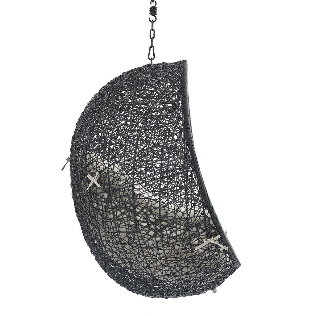 Encase Sunbrella Fabric Swing Outdoor Patio Lounge Chair Without Stand - Black Beige