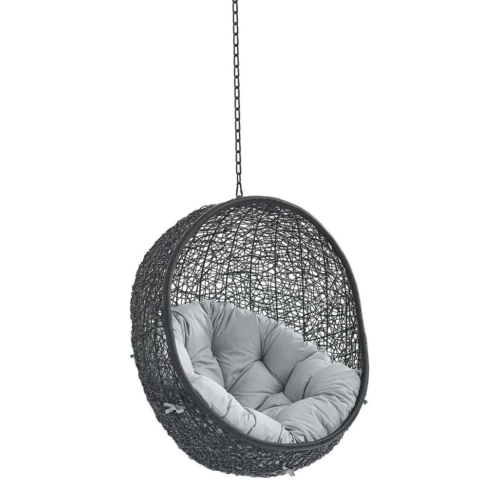 Encase Sunbrella Fabric Swing Outdoor Patio Lounge Chair Without Stand - Black Gray