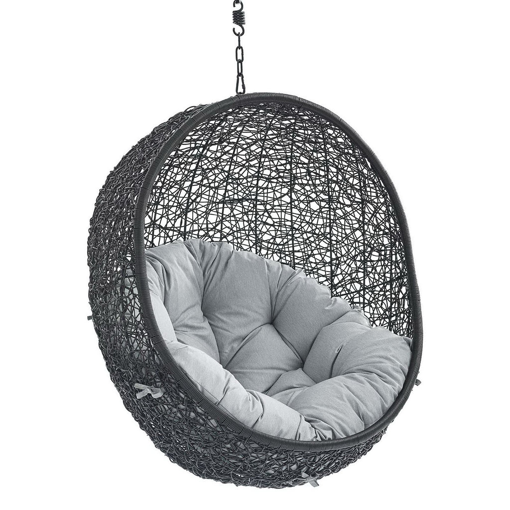 Encase Sunbrella Fabric Swing Outdoor Patio Lounge Chair Without Stand - Black Gray