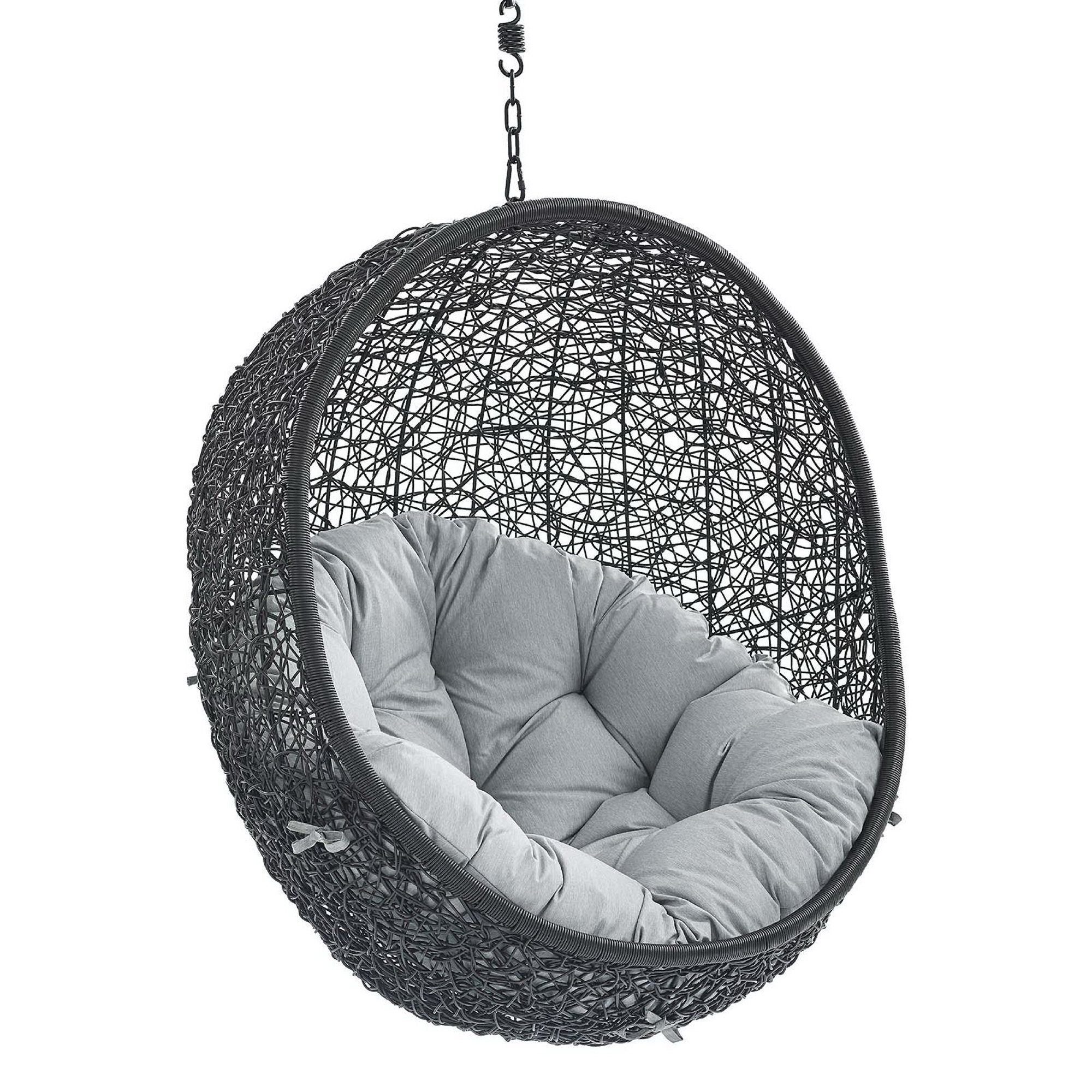 Encase Sunbrella Fabric Swing Outdoor Patio Lounge Chair Without Stand - Black Gray