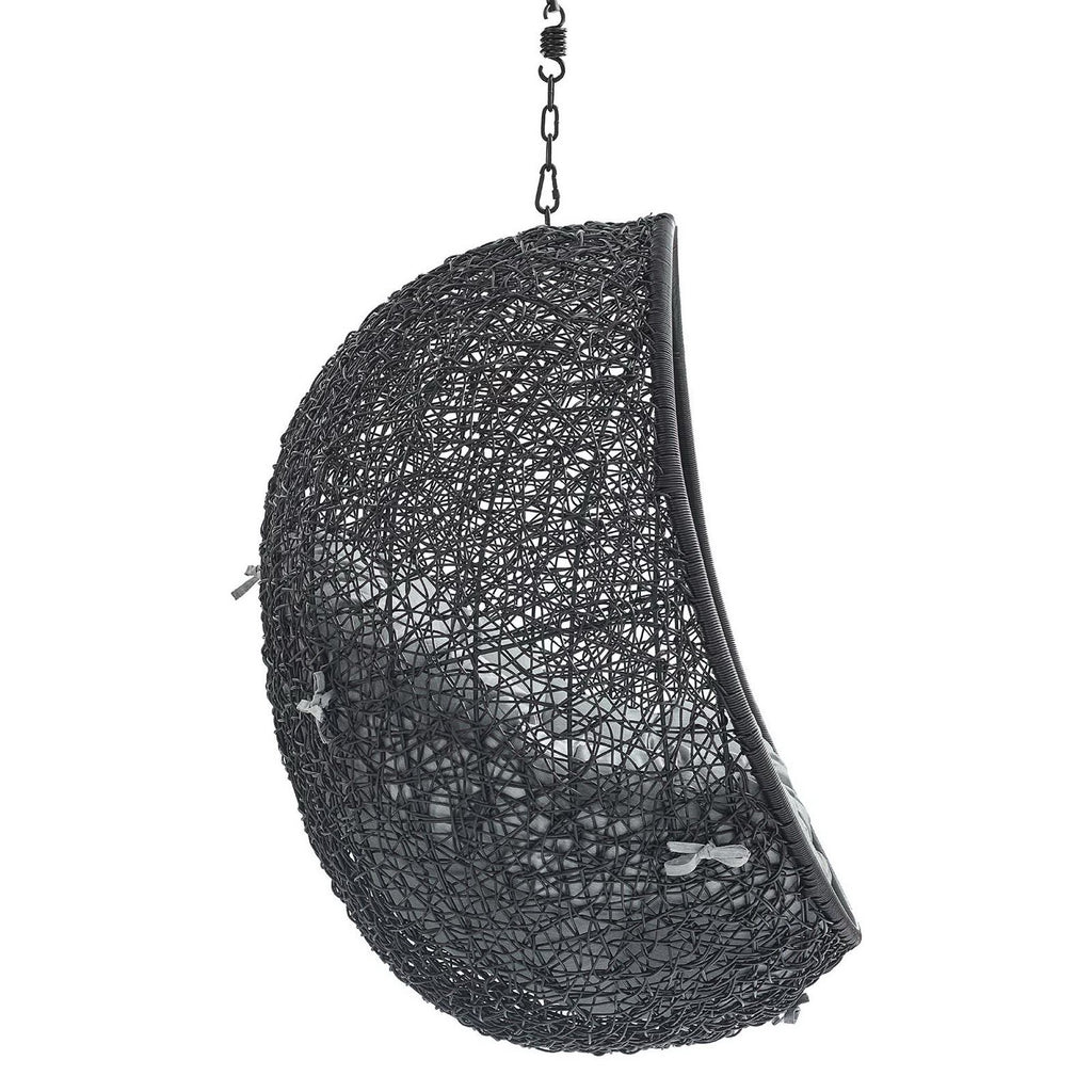 Encase Sunbrella Fabric Swing Outdoor Patio Lounge Chair Without Stand - Black Gray