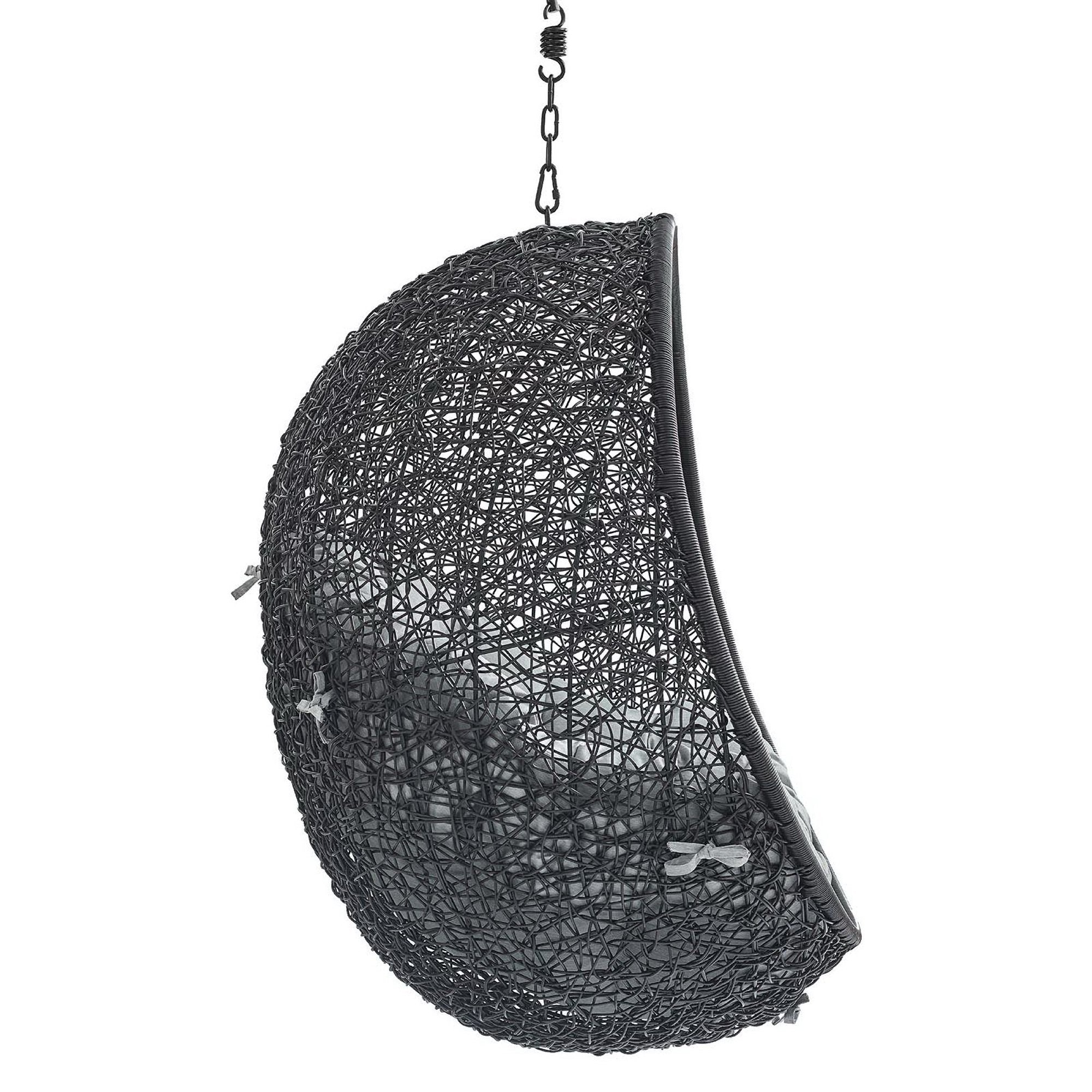 Encase Sunbrella Fabric Swing Outdoor Patio Lounge Chair Without Stand - Black Gray
