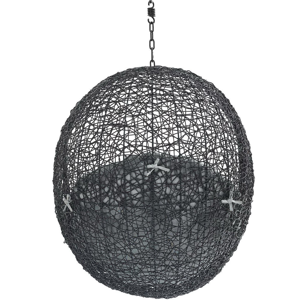 Encase Sunbrella Fabric Swing Outdoor Patio Lounge Chair Without Stand - Black Gray