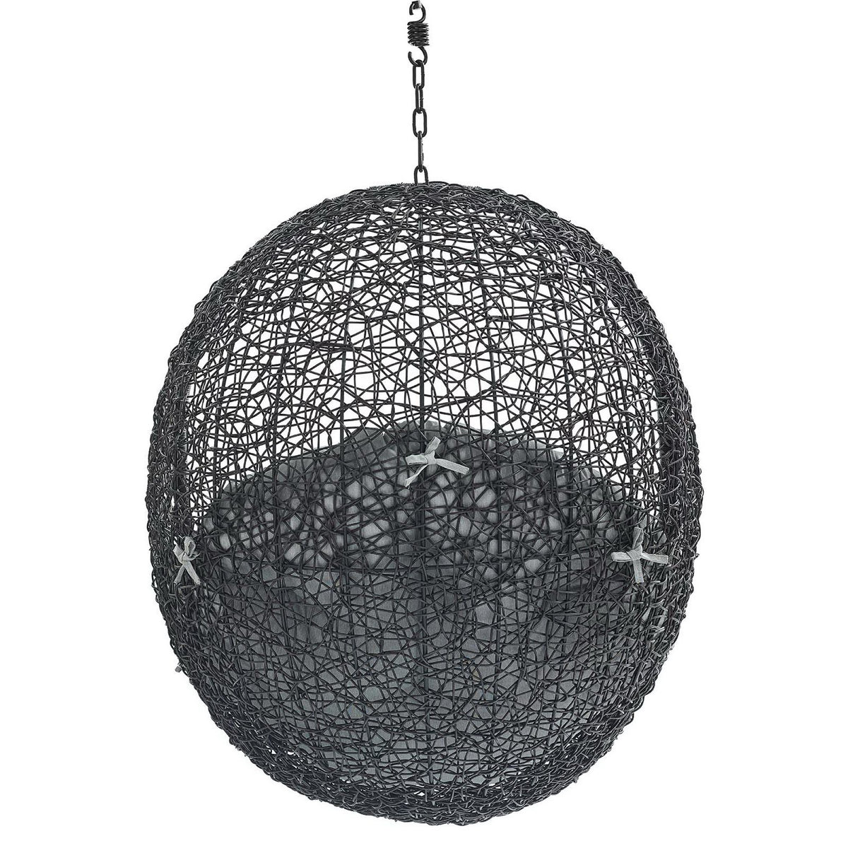 Encase Sunbrella Fabric Swing Outdoor Patio Lounge Chair Without Stand - Black Gray