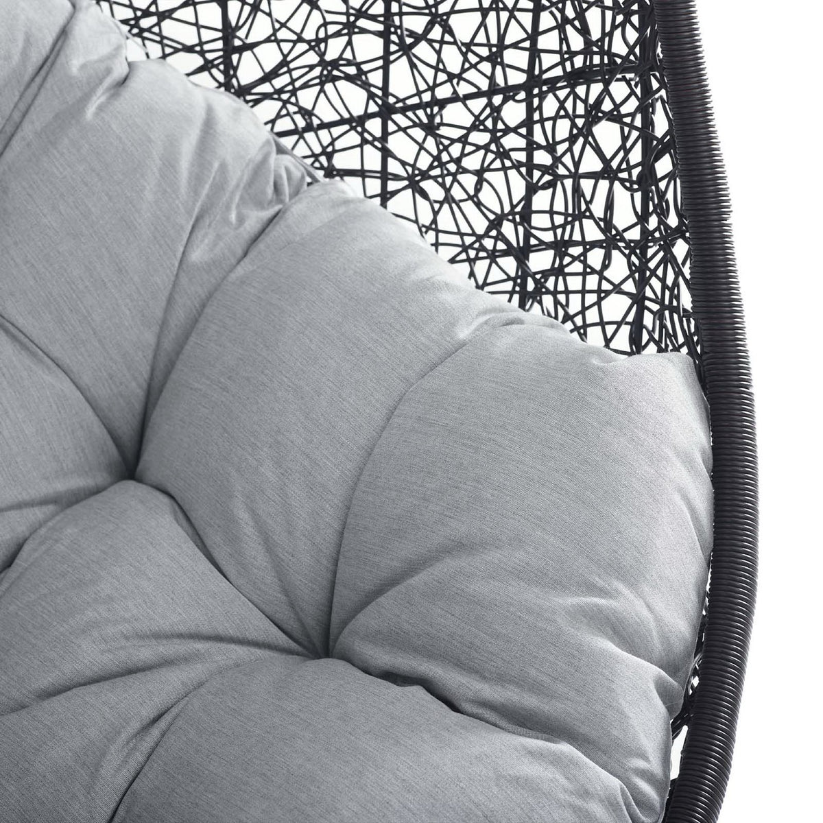 Encase Sunbrella Fabric Swing Outdoor Patio Lounge Chair Without Stand - Black Gray