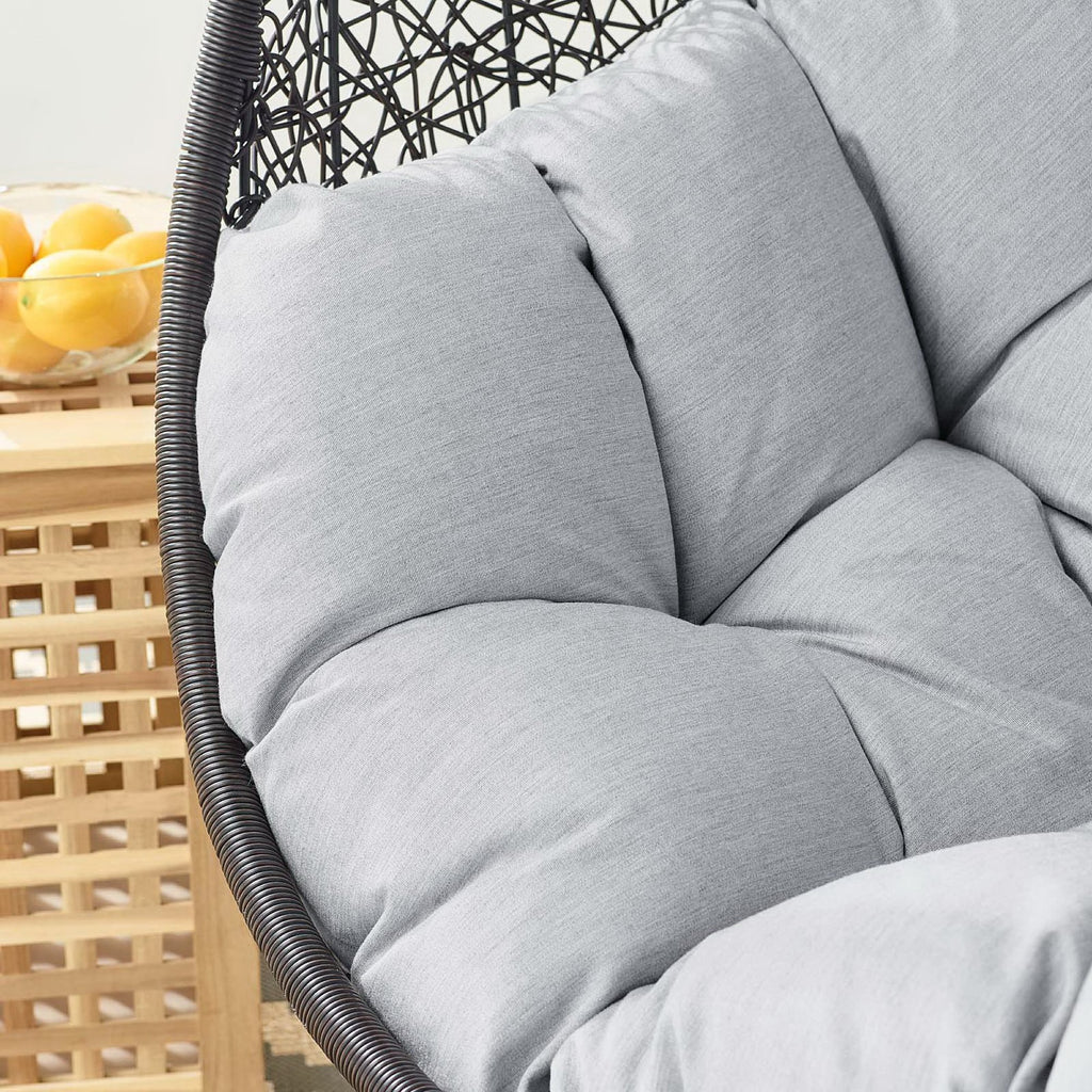 Encase Sunbrella Fabric Swing Outdoor Patio Lounge Chair Without Stand - Black Gray