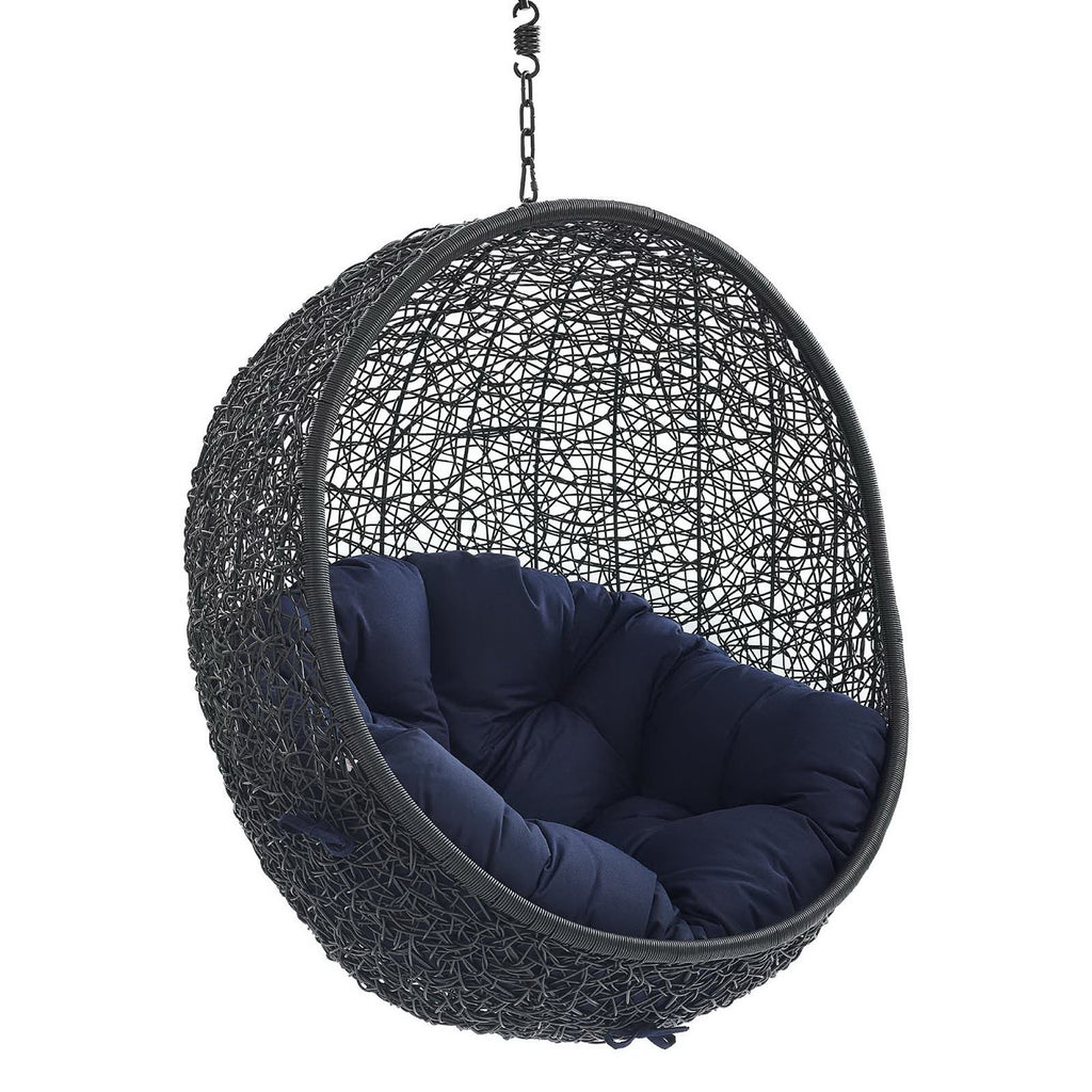 Encase Sunbrella Fabric Swing Outdoor Patio Lounge Chair Without Stand - Black Navy