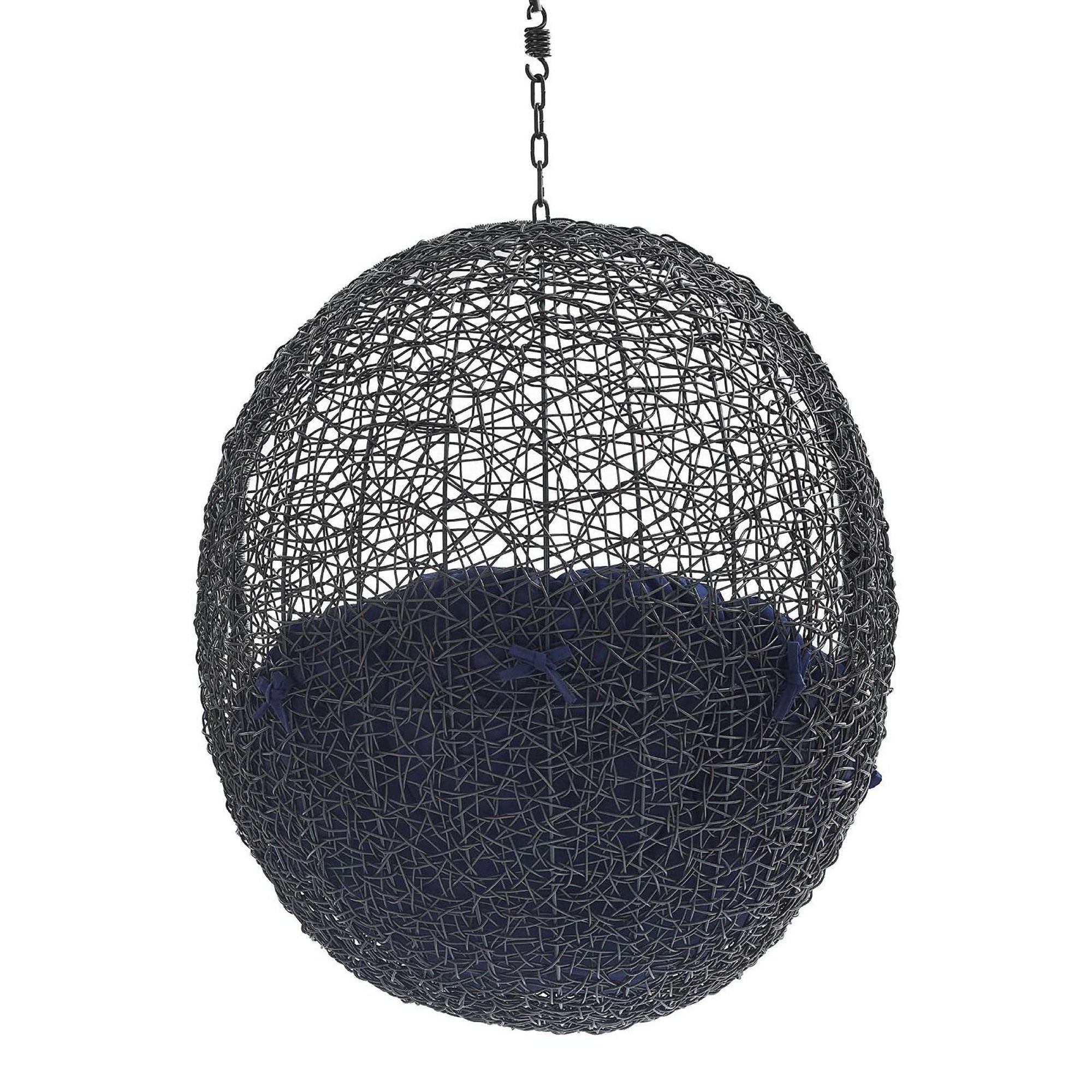 Encase Sunbrella Fabric Swing Outdoor Patio Lounge Chair Without Stand - Black Navy