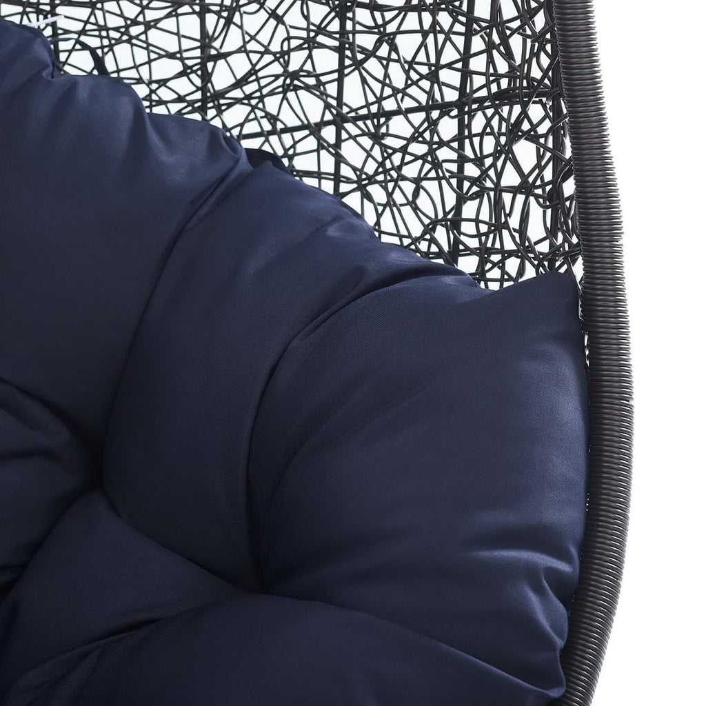 Encase Sunbrella Fabric Swing Outdoor Patio Lounge Chair Without Stand - Black Navy