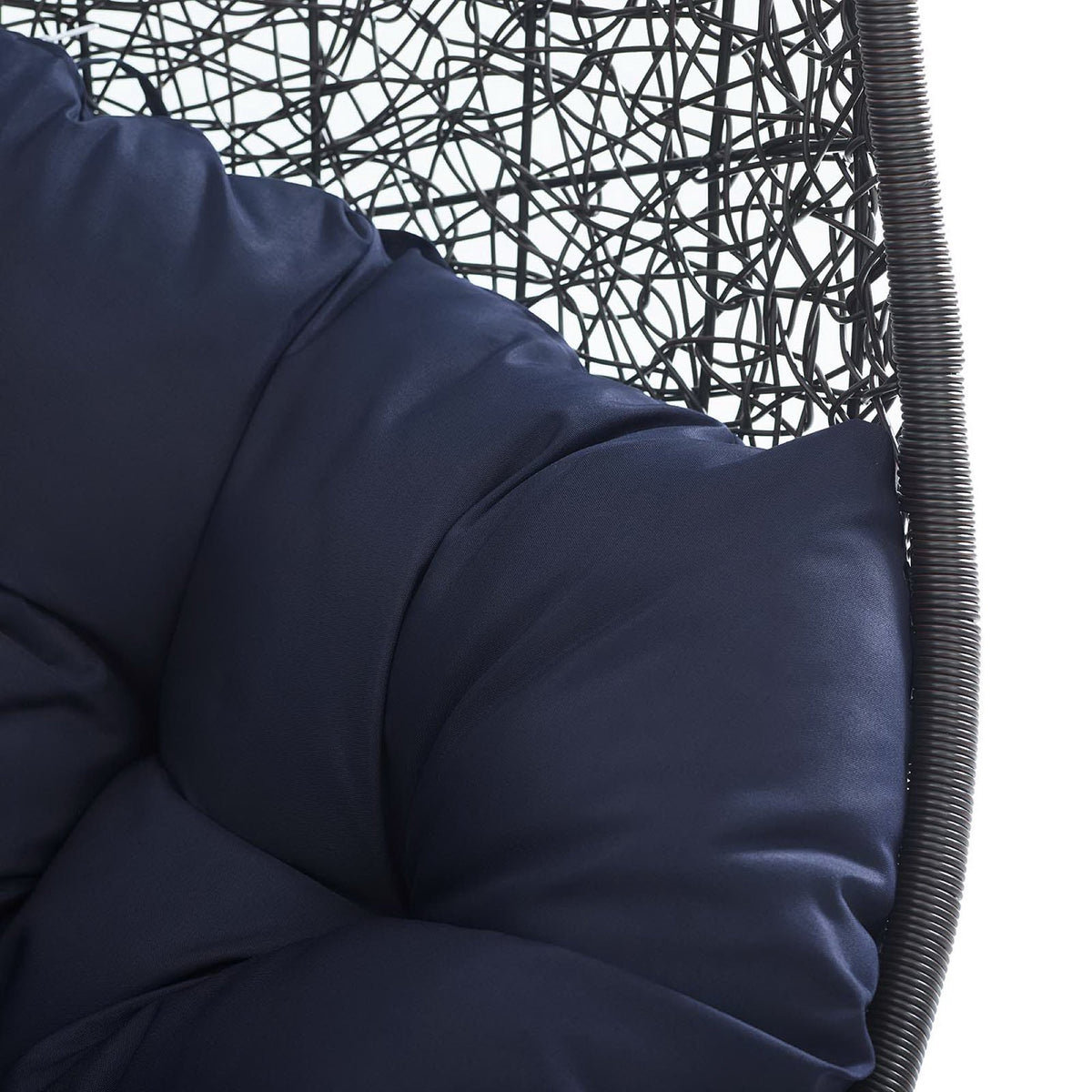 Encase Sunbrella Fabric Swing Outdoor Patio Lounge Chair Without Stand - Black Navy