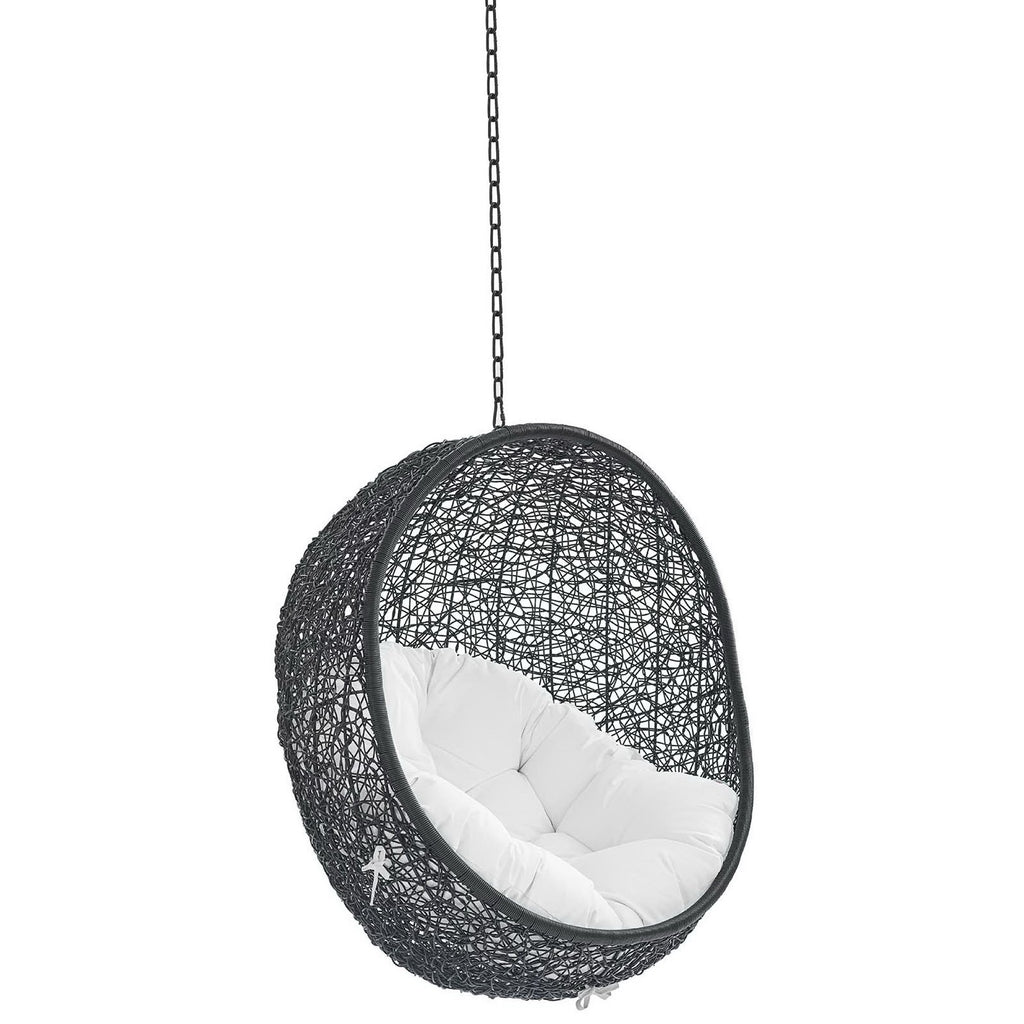Encase Sunbrella Fabric Swing Outdoor Patio Lounge Chair Without Stand - Black White