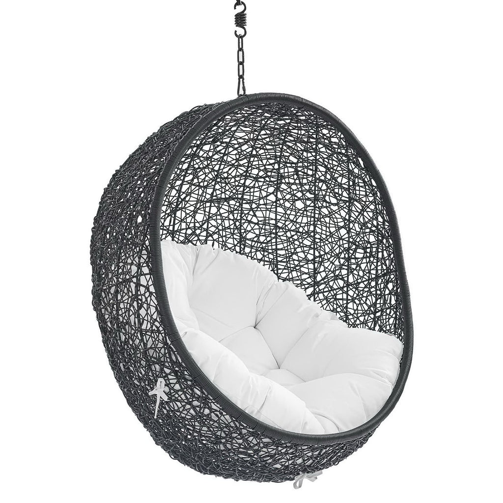 Encase Sunbrella Fabric Swing Outdoor Patio Lounge Chair Without Stand - Black White