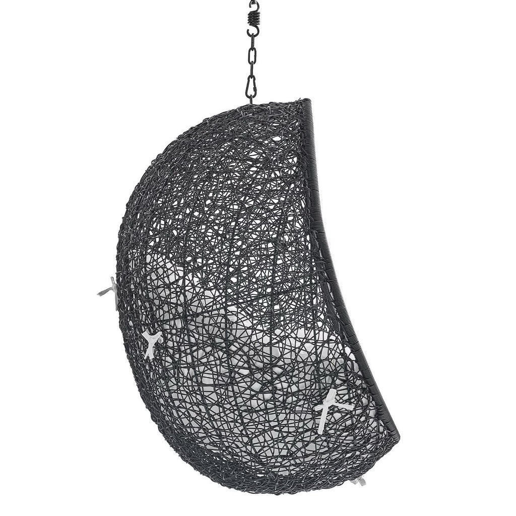 Encase Sunbrella Fabric Swing Outdoor Patio Lounge Chair Without Stand - Black White
