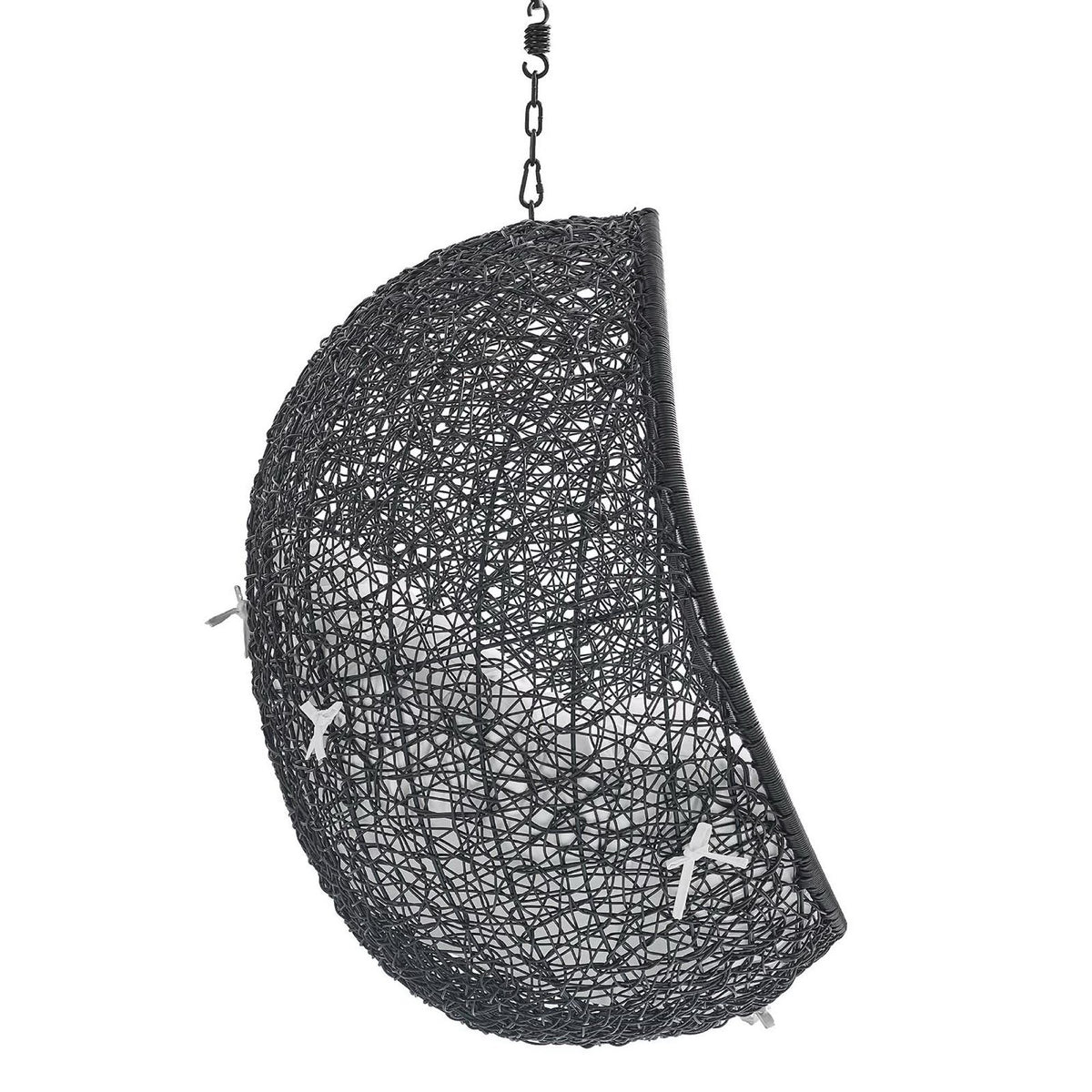 Encase Sunbrella Fabric Swing Outdoor Patio Lounge Chair Without Stand - Black White