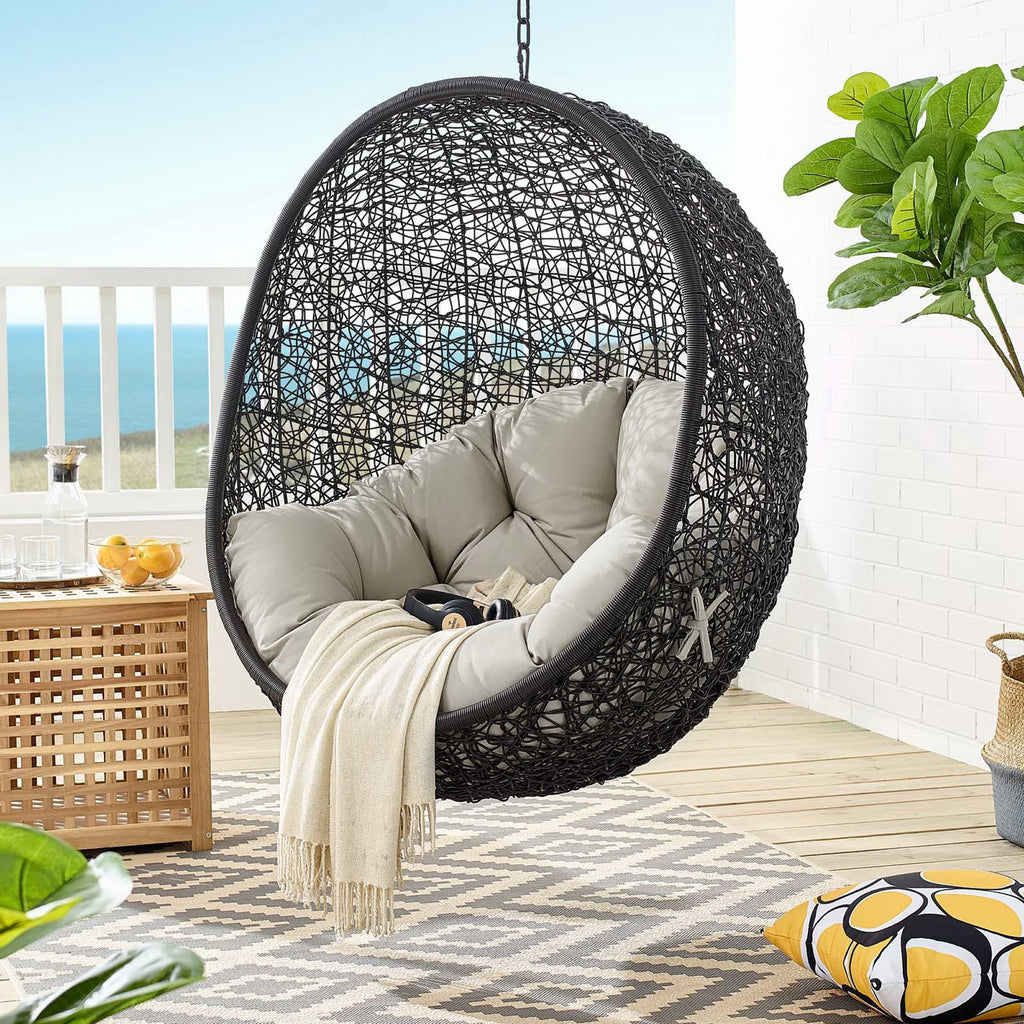 Encase Swing Outdoor Patio Lounge Chair Without Stand - Black Beige