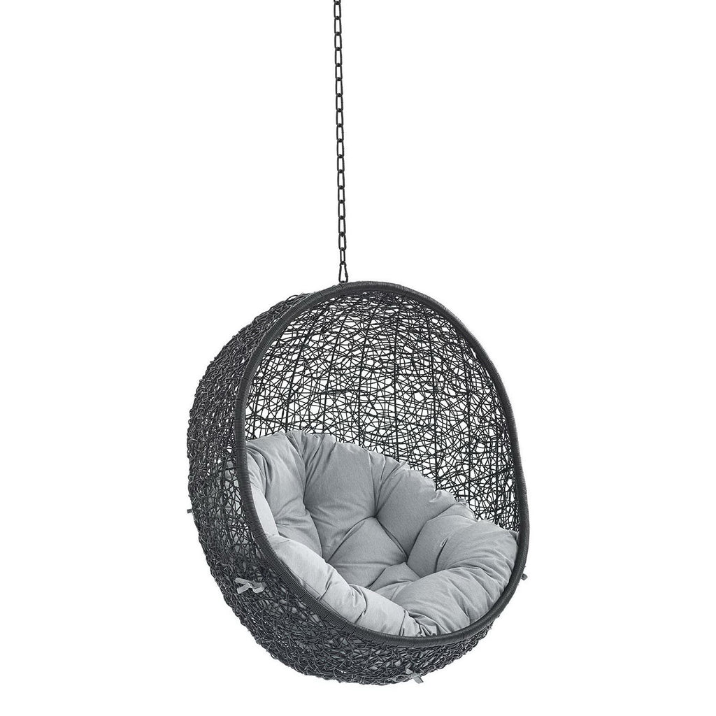Encase Swing Outdoor Patio Lounge Chair Without Stand - Black Gray
