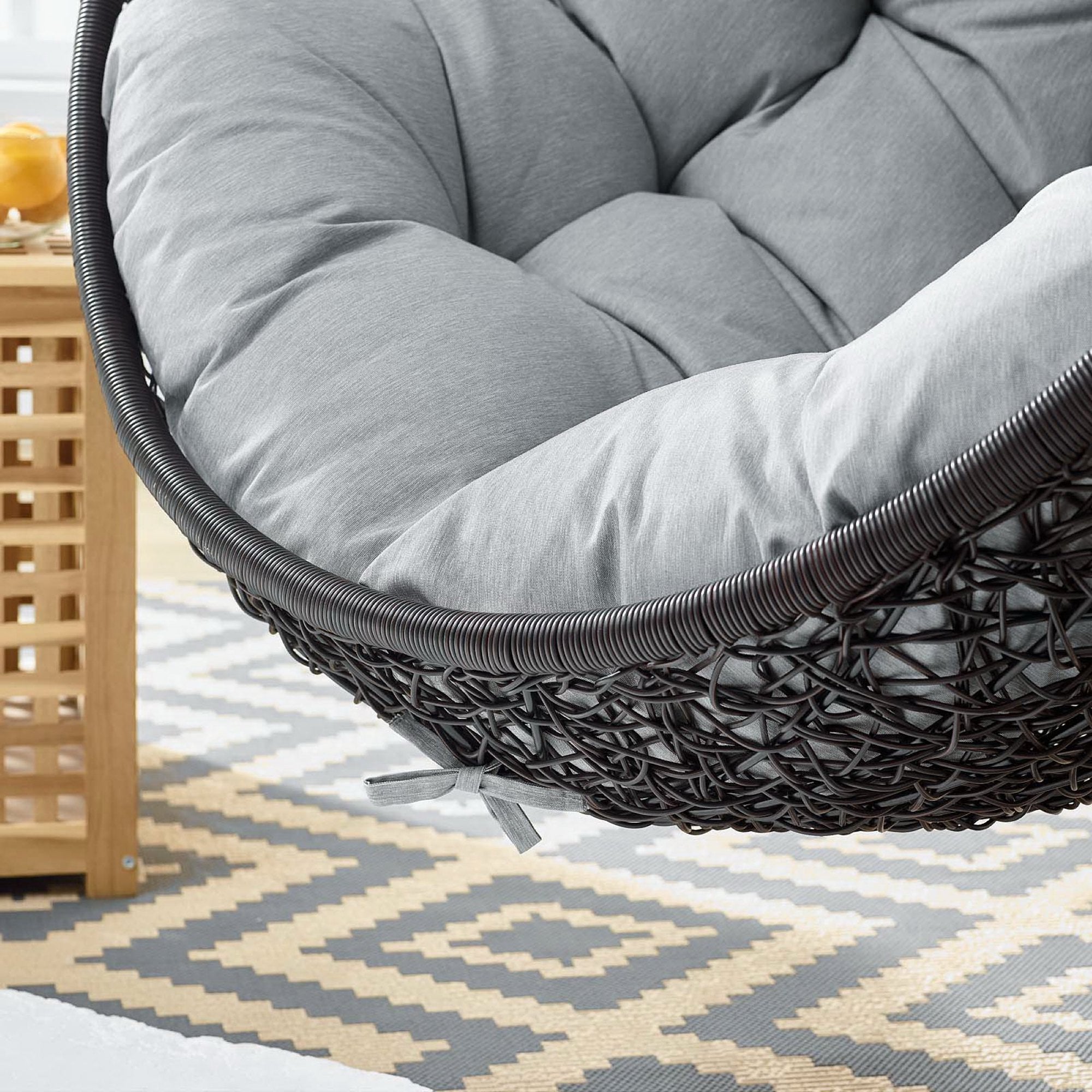 Encase Swing Outdoor Patio Lounge Chair Without Stand - Black Gray