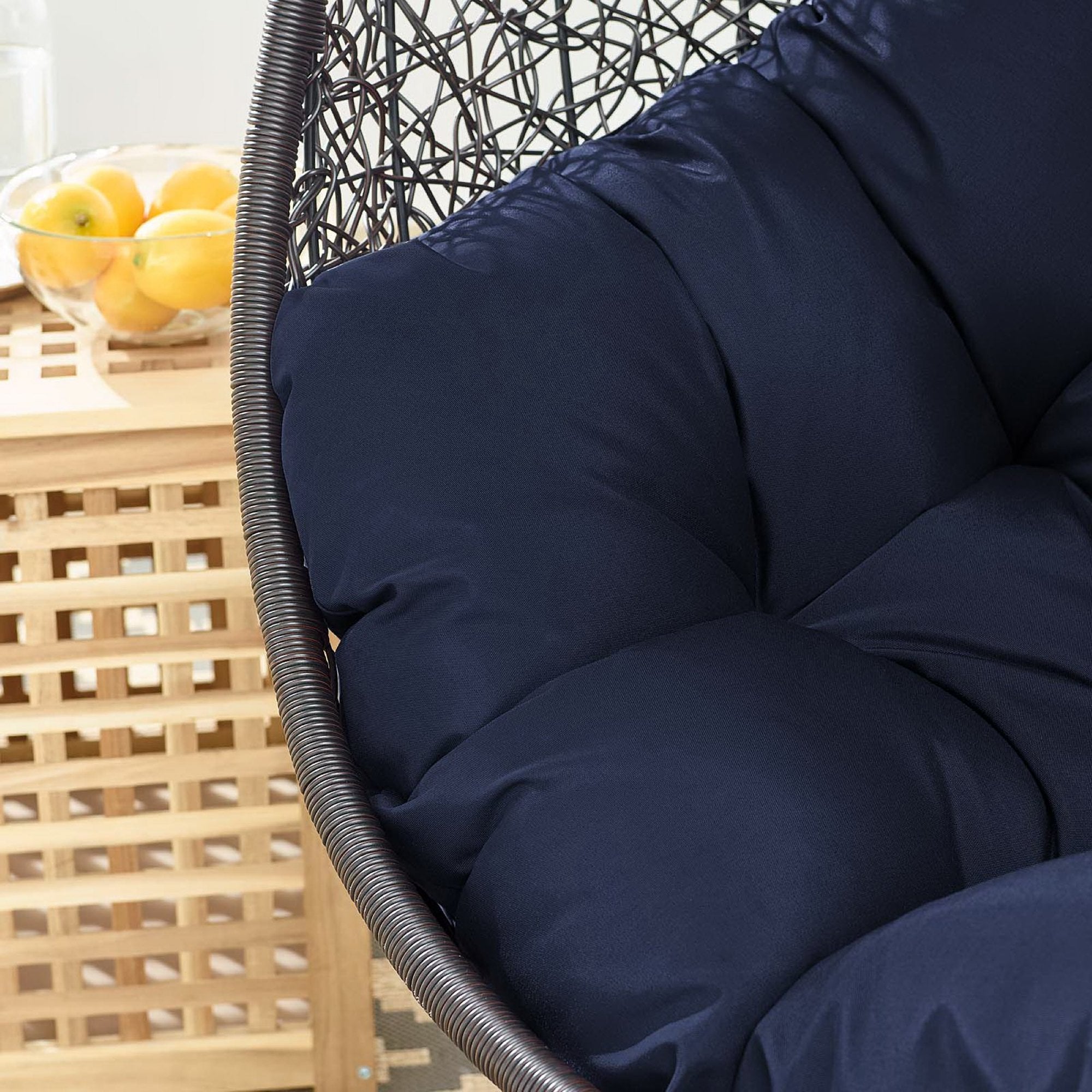 Encase Swing Outdoor Patio Lounge Chair Without Stand - Black Navy