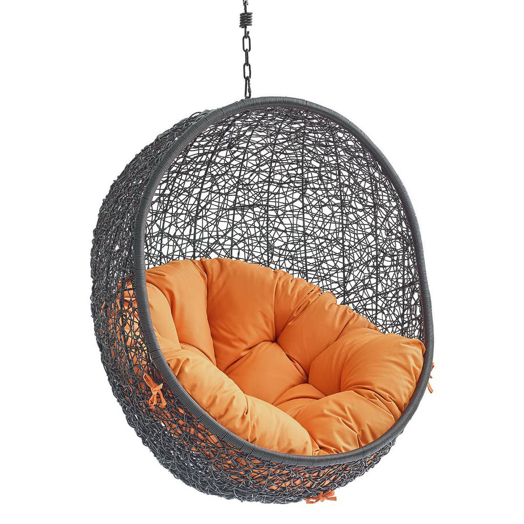 Encase Swing Outdoor Patio Lounge Chair Without Stand - Black Orange