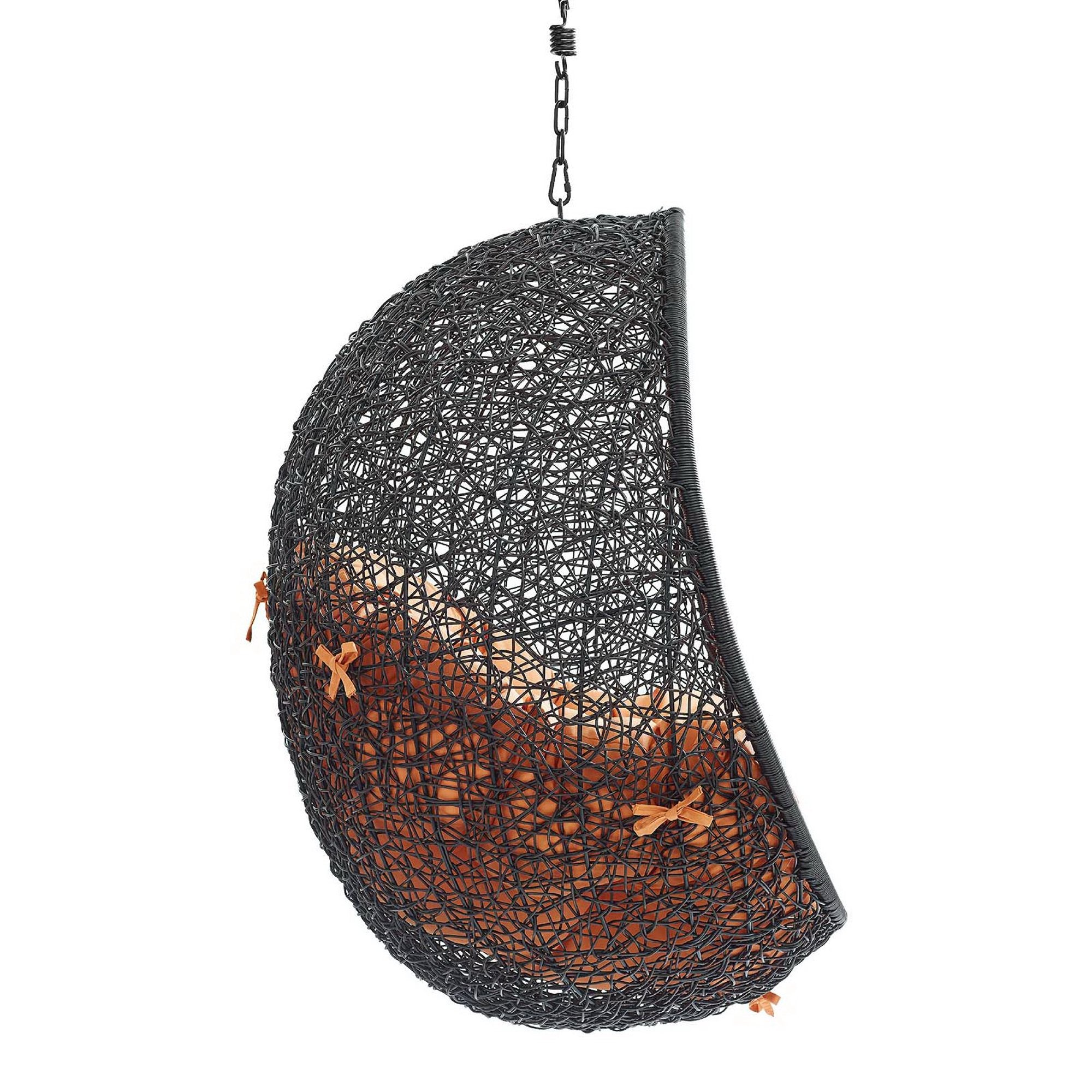 Encase Swing Outdoor Patio Lounge Chair Without Stand - Black Orange