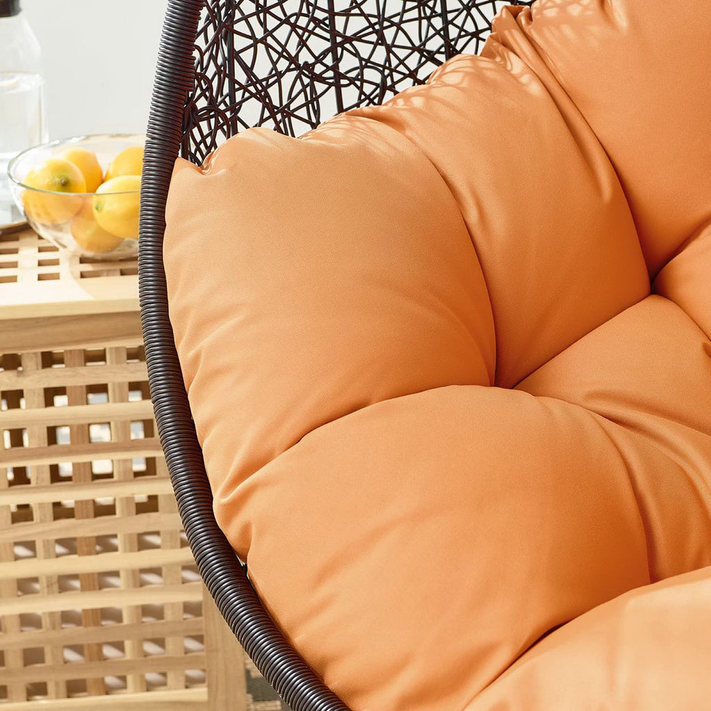 Encase Swing Outdoor Patio Lounge Chair Without Stand - Black Orange