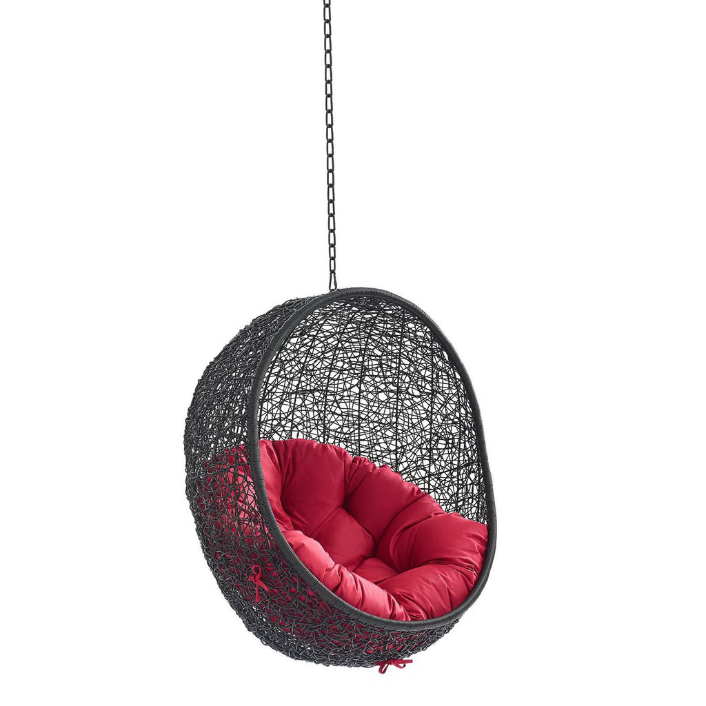 Encase Swing Outdoor Patio Lounge Chair Without Stand - Black Red