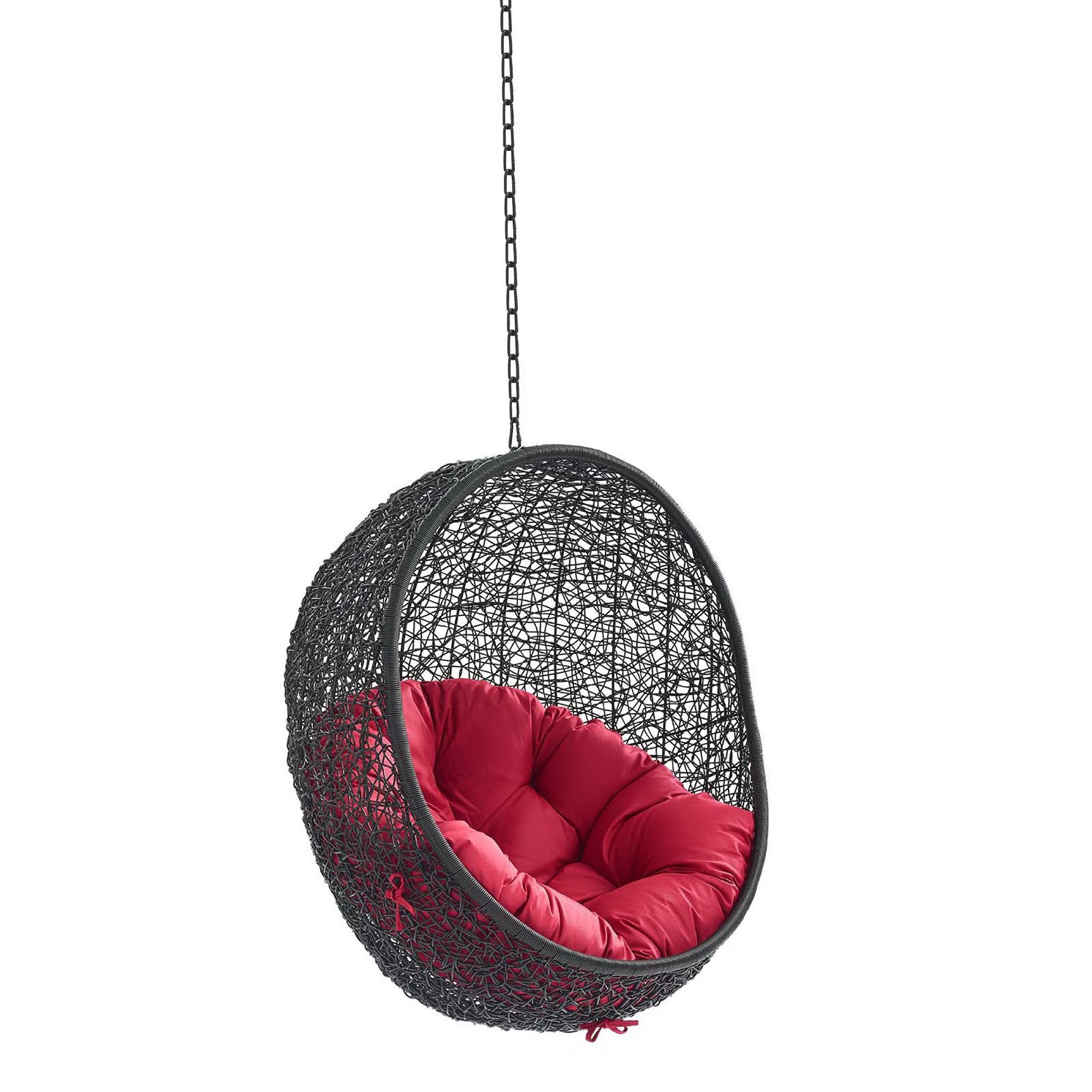 Encase Swing Outdoor Patio Lounge Chair Without Stand - Black Red