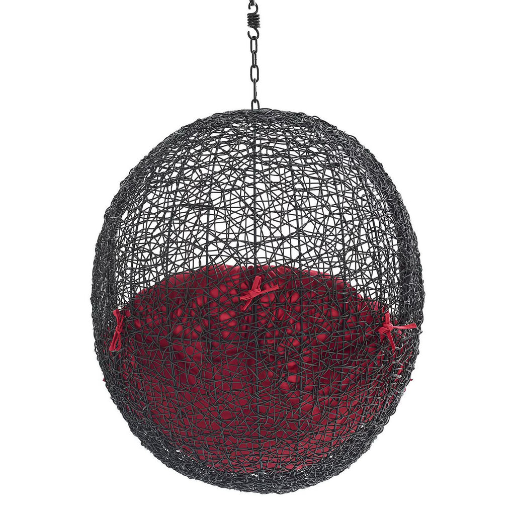 Encase Swing Outdoor Patio Lounge Chair Without Stand - Black Red