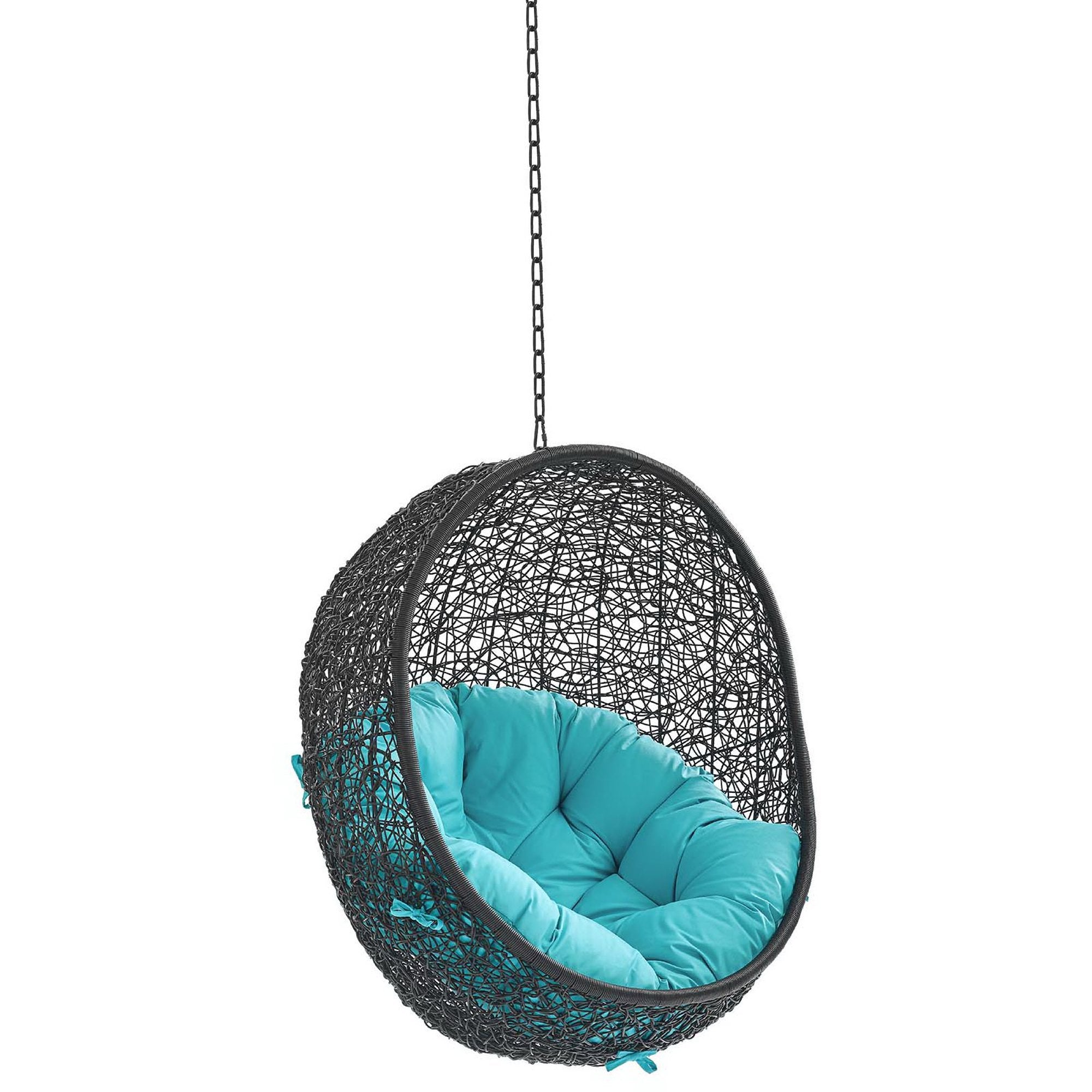 Encase Swing Outdoor Patio Lounge Chair Without Stand - Black Turquoise