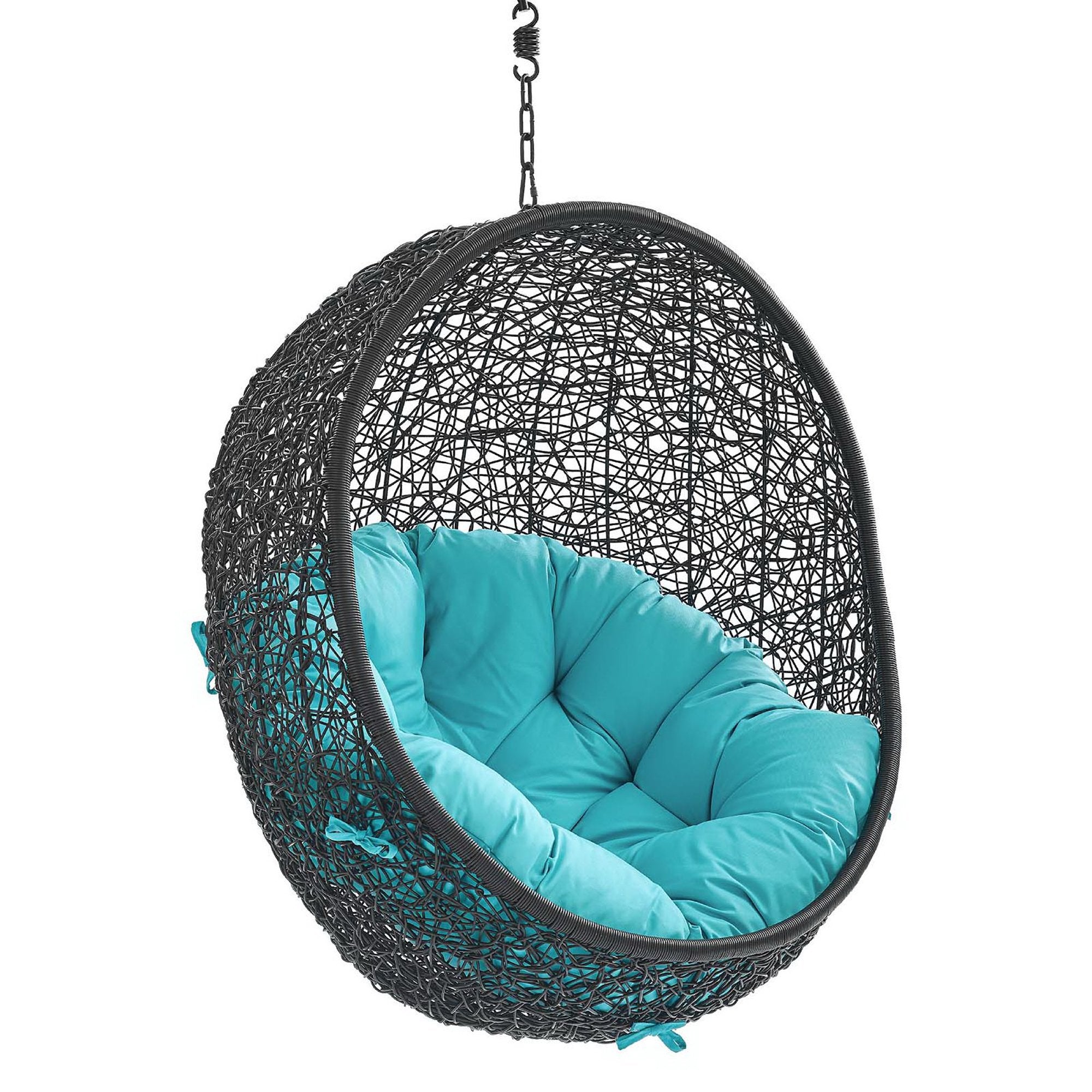 Encase Swing Outdoor Patio Lounge Chair Without Stand - Black Turquoise