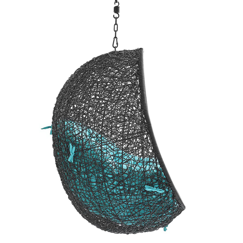 Encase Swing Outdoor Patio Lounge Chair Without Stand - Black Turquoise
