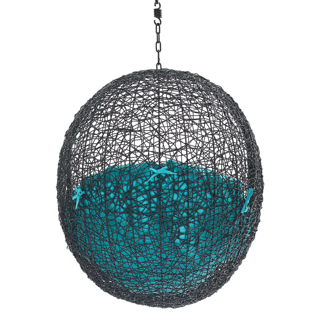 Encase Swing Outdoor Patio Lounge Chair Without Stand - Black Turquoise