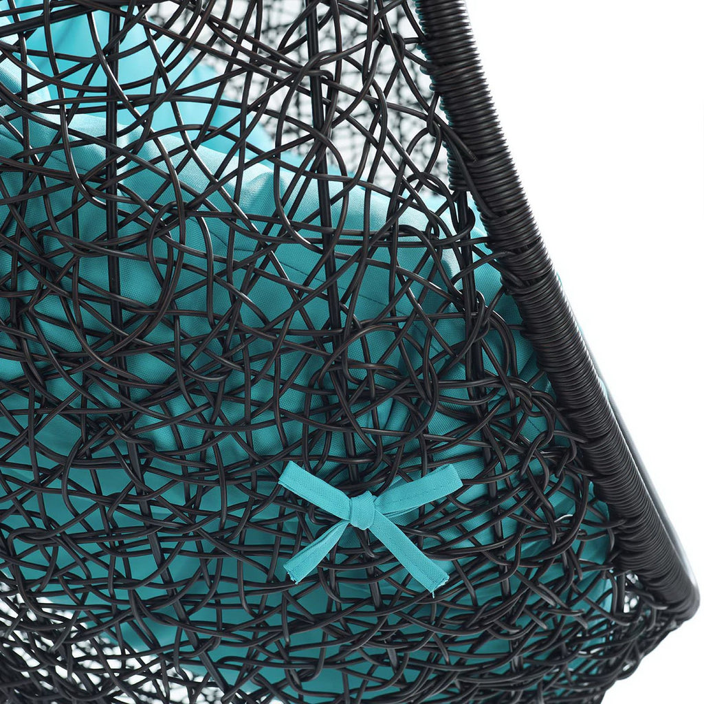 Encase Swing Outdoor Patio Lounge Chair Without Stand - Black Turquoise