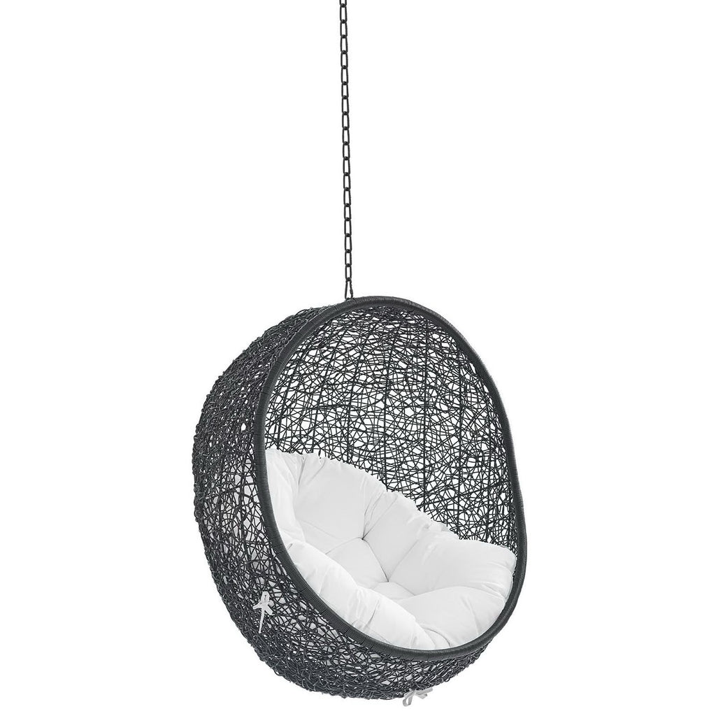 Encase Swing Outdoor Patio Lounge Chair Without Stand - Black White