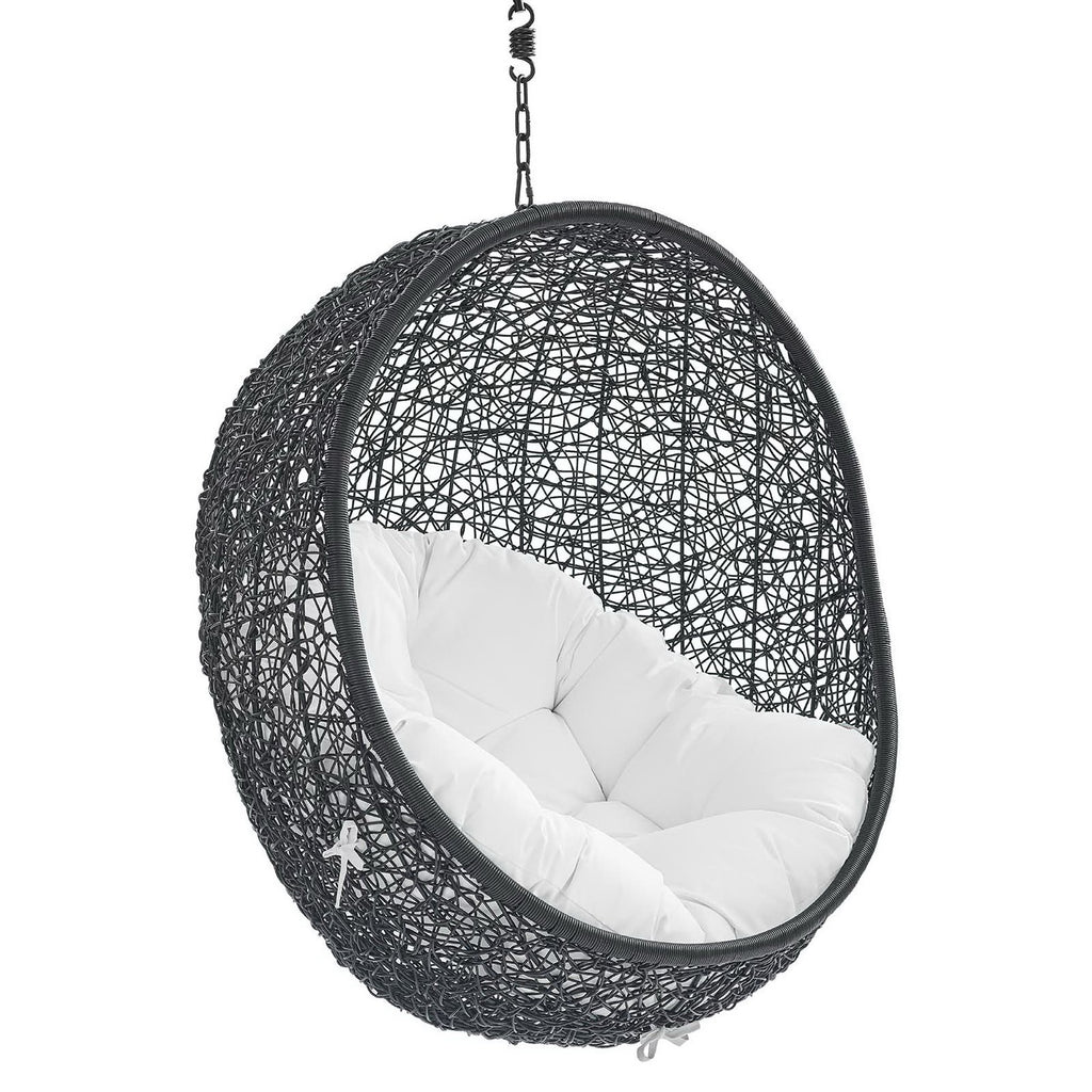 Encase Swing Outdoor Patio Lounge Chair Without Stand - Black White
