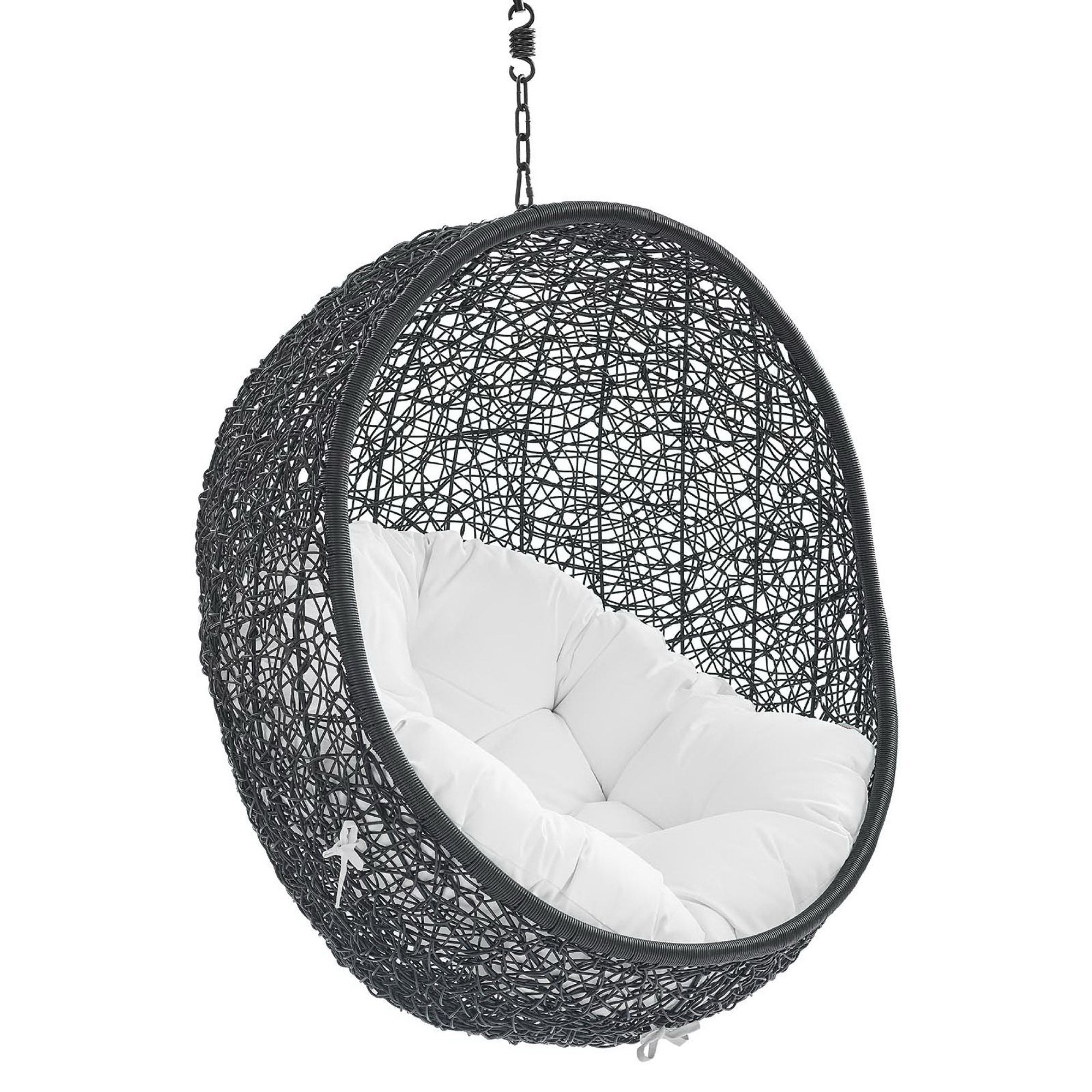 Encase Swing Outdoor Patio Lounge Chair Without Stand - Black White