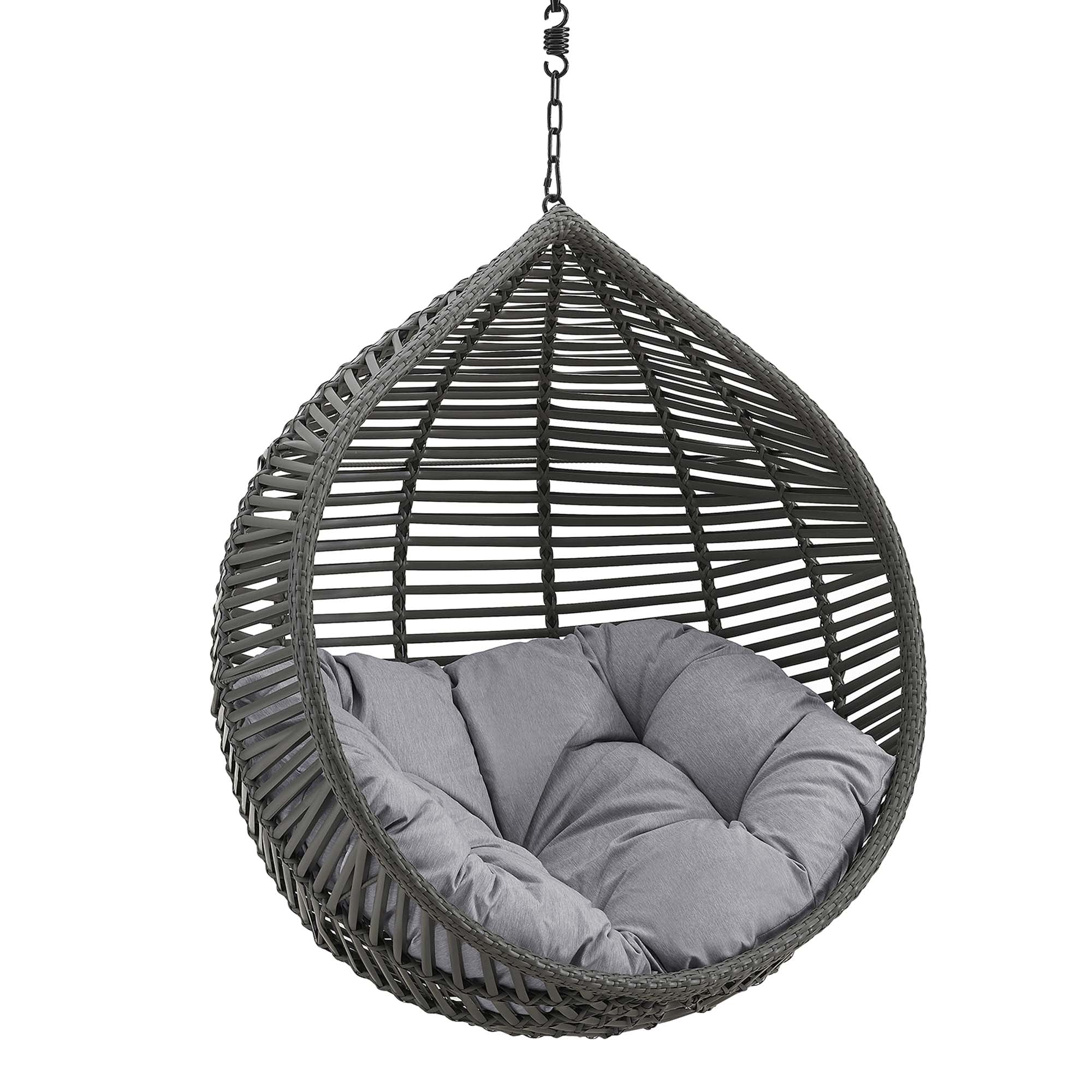 Garner Teardrop Outdoor Patio Swing Chair Without Stand - Gray Gray