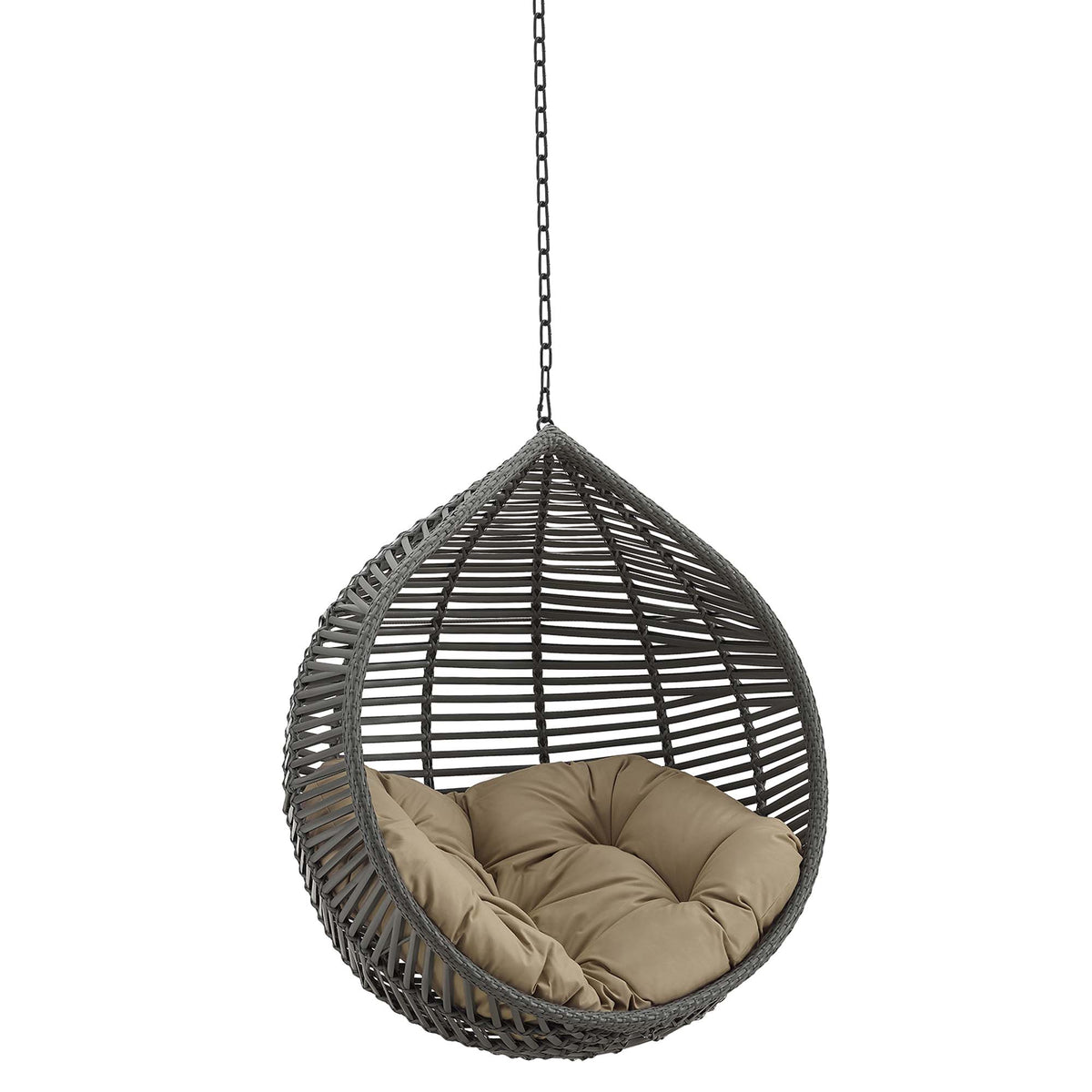 Garner Teardrop Outdoor Patio Swing Chair Without Stand - Gray Mocha